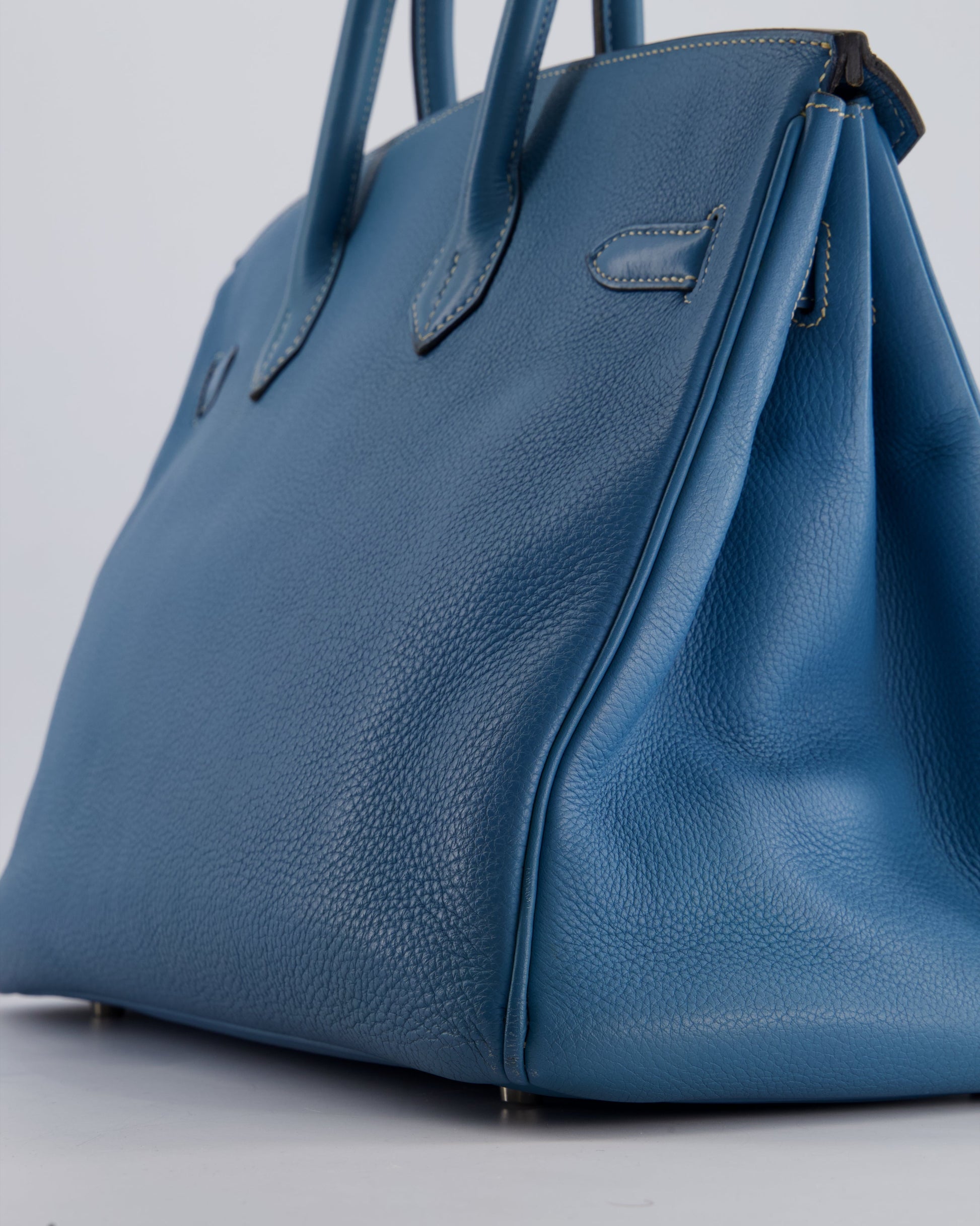 Hermes Birkin 35cm Bag in Blue Jean Togo Leather with Palladium Hardware