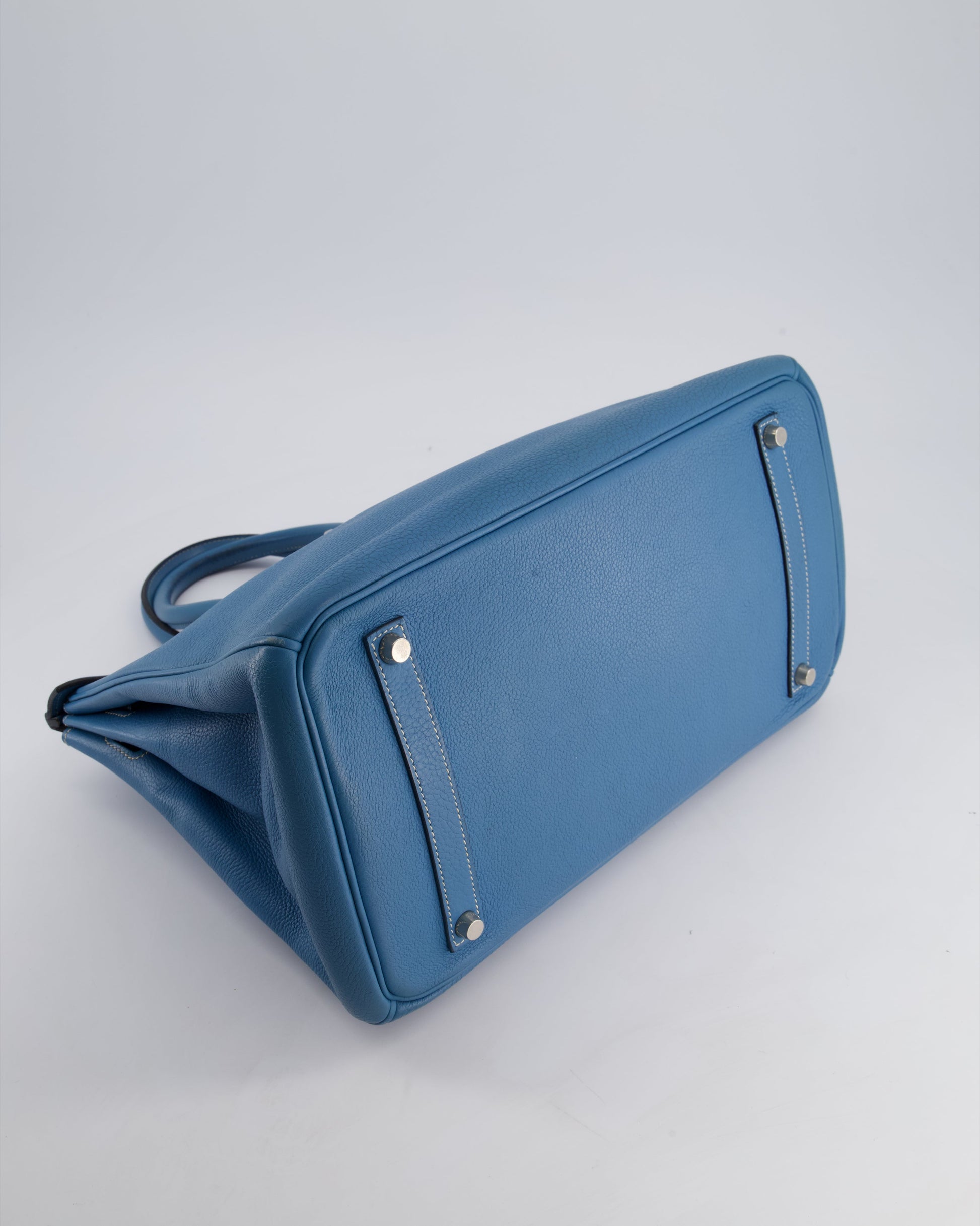 Hermes Birkin 35cm Bag in Blue Jean Togo Leather with Palladium Hardware