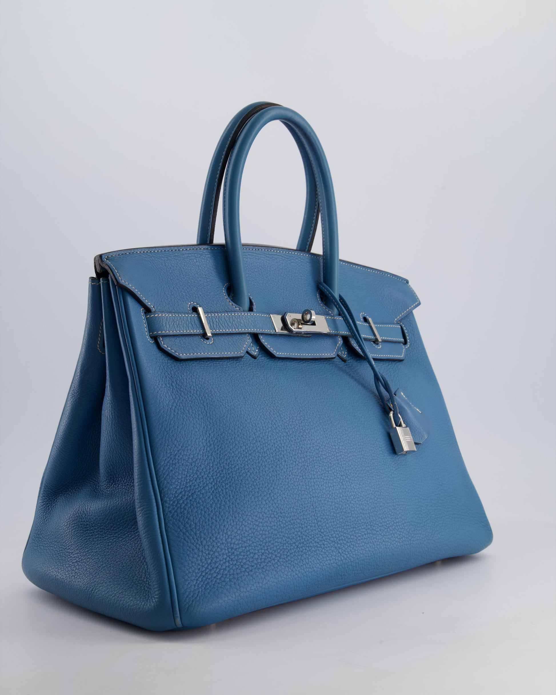 Hermes Birkin 35cm Bag in Blue Jean Togo Leather with Palladium Hardware