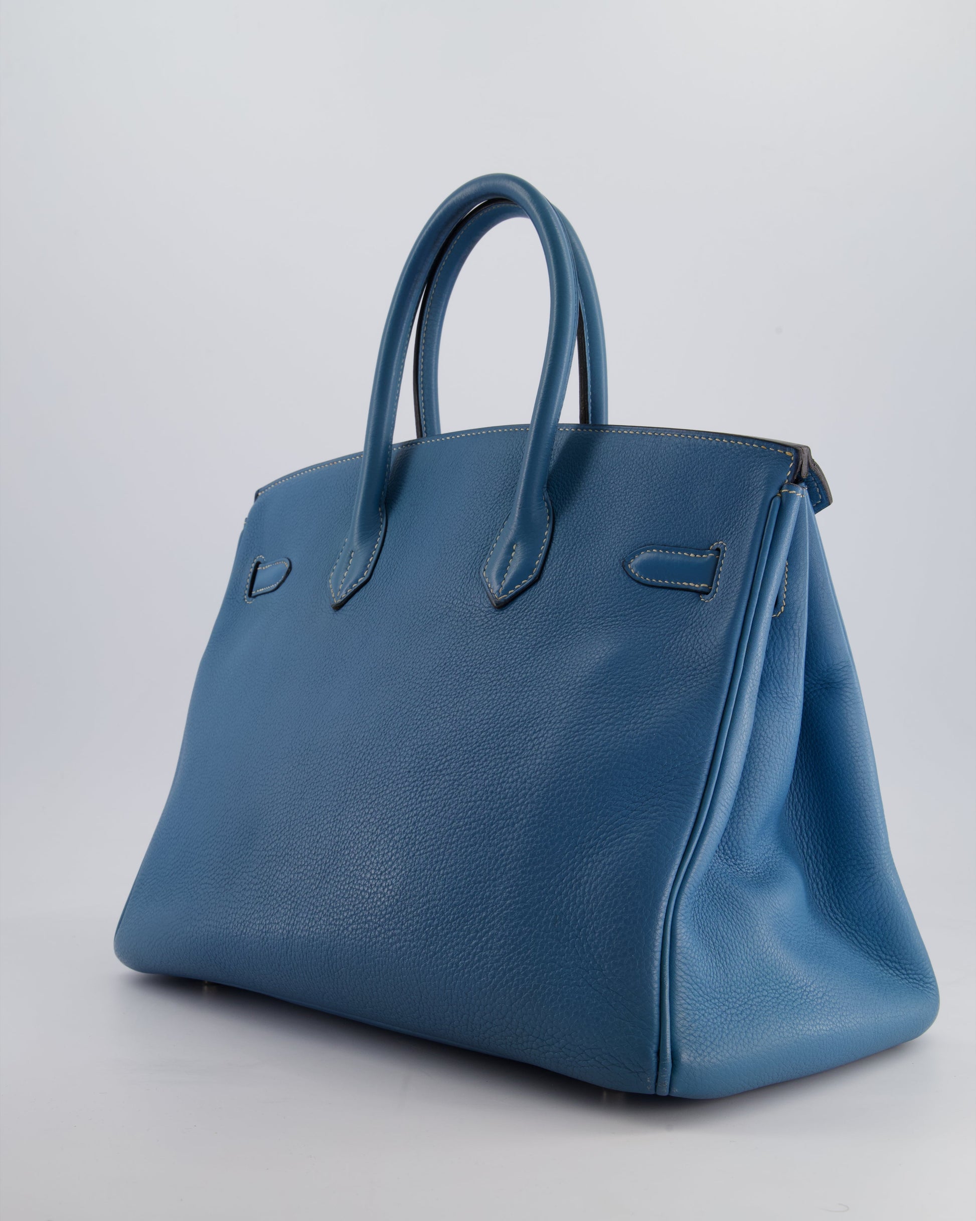 Hermes Birkin 35cm Bag in Blue Jean Togo Leather with Palladium Hardware