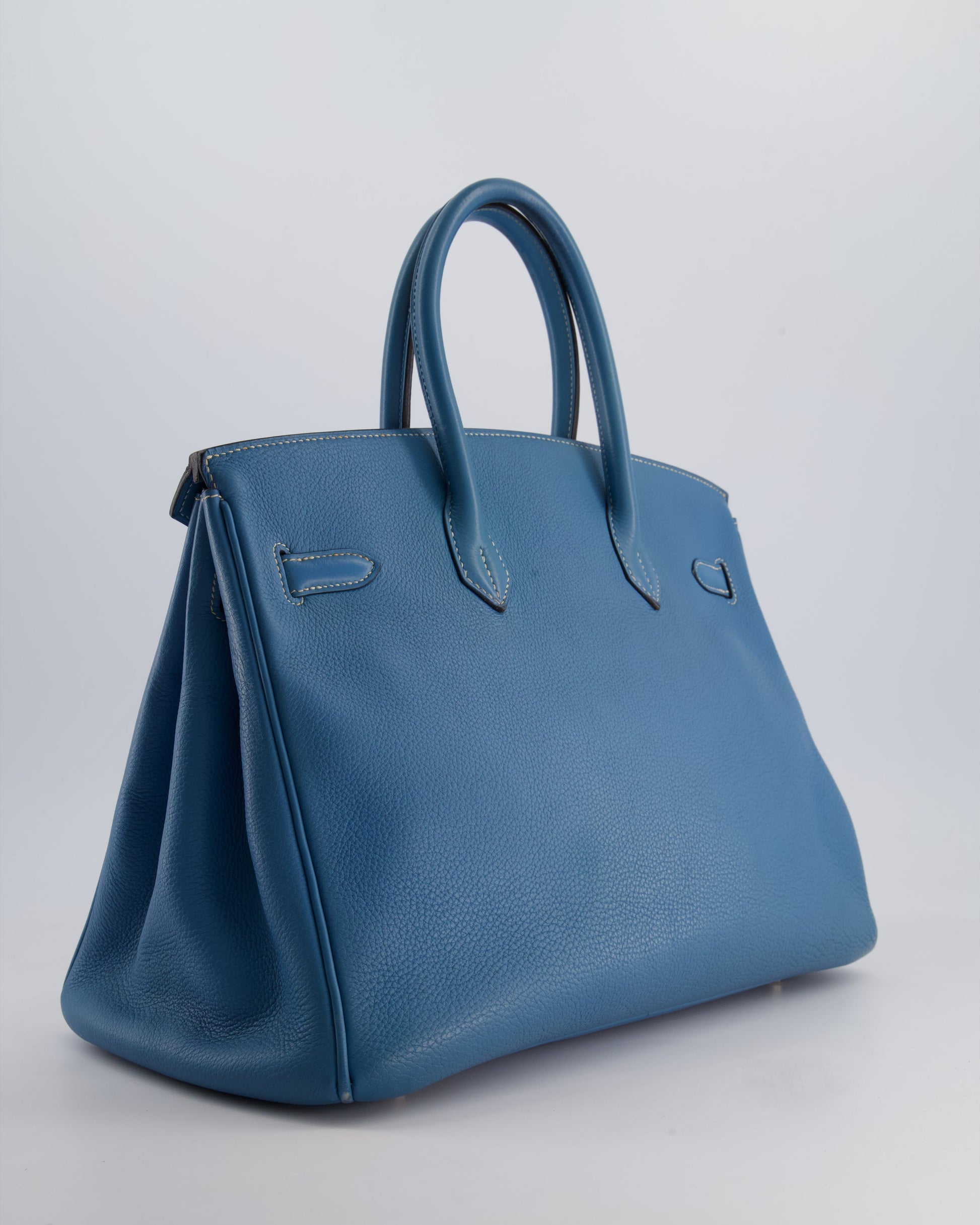 Hermes Birkin 35cm Bag in Blue Jean Togo Leather with Palladium Hardware