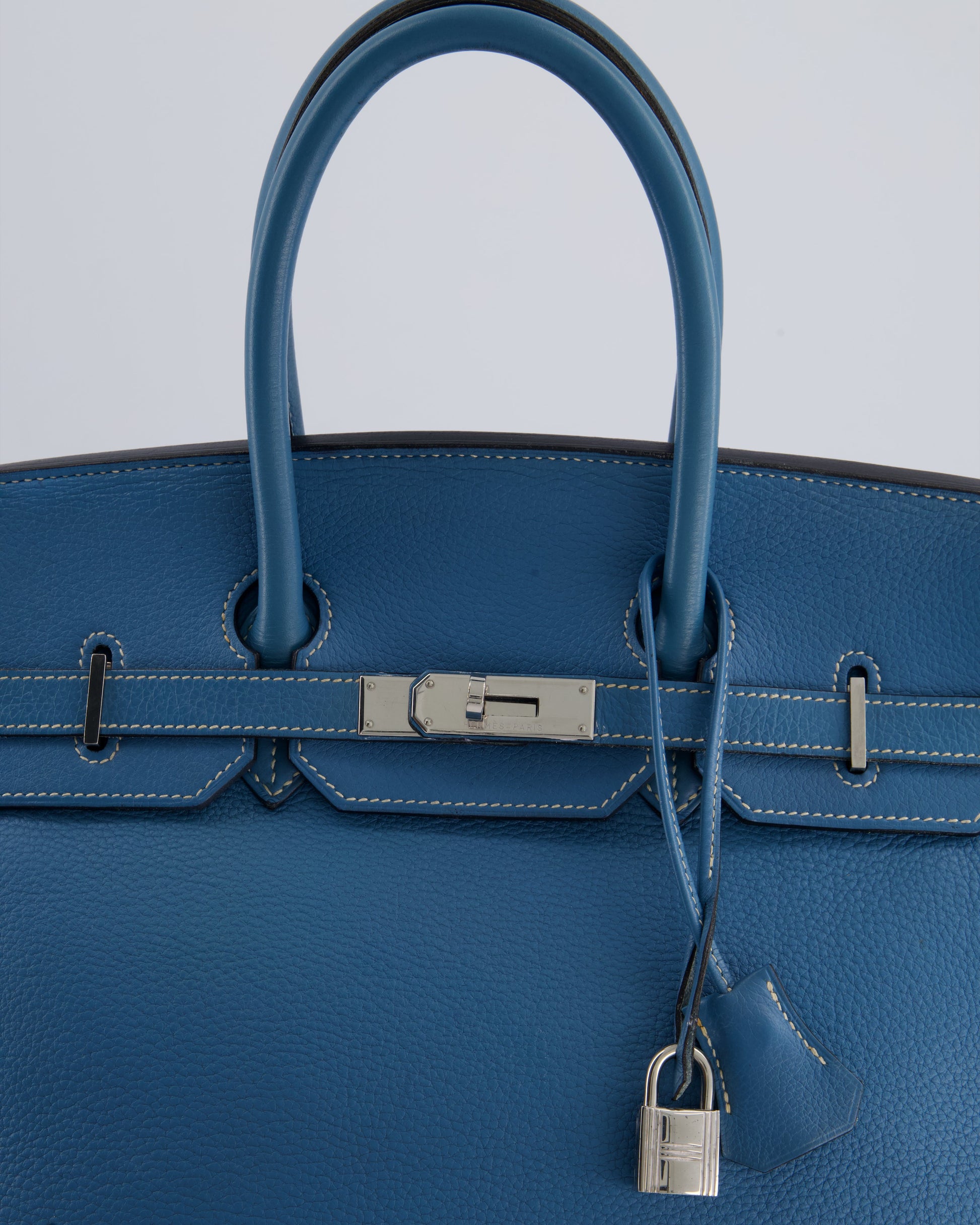 Hermes Birkin 35cm Bag in Blue Jean Togo Leather with Palladium Hardware