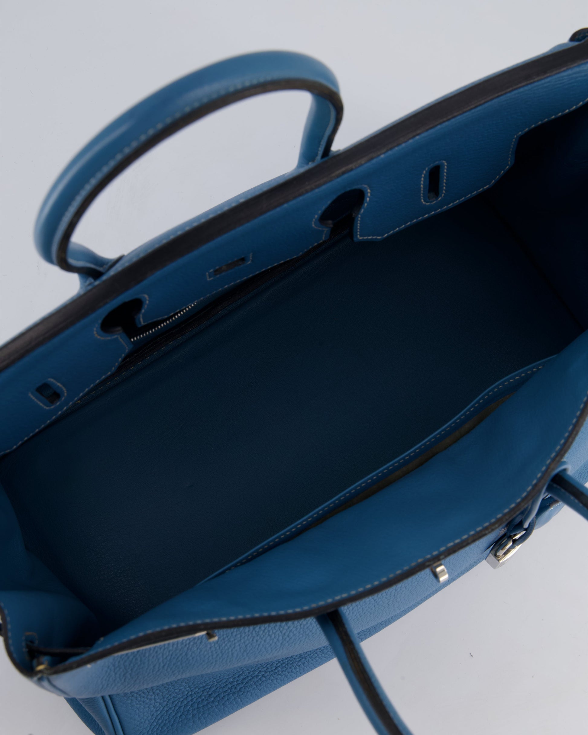 Hermes Birkin 35cm Bag in Blue Jean Togo Leather with Palladium Hardware