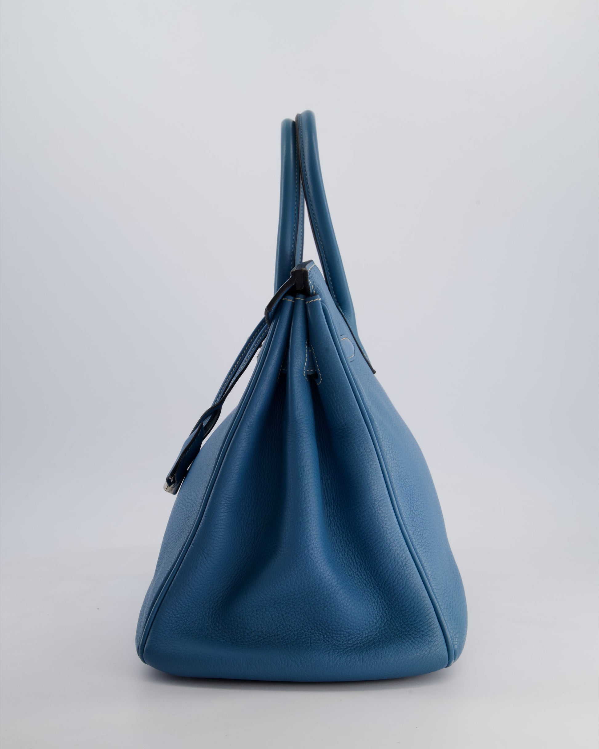 Hermes Birkin 35cm Bag in Blue Jean Togo Leather with Palladium Hardware