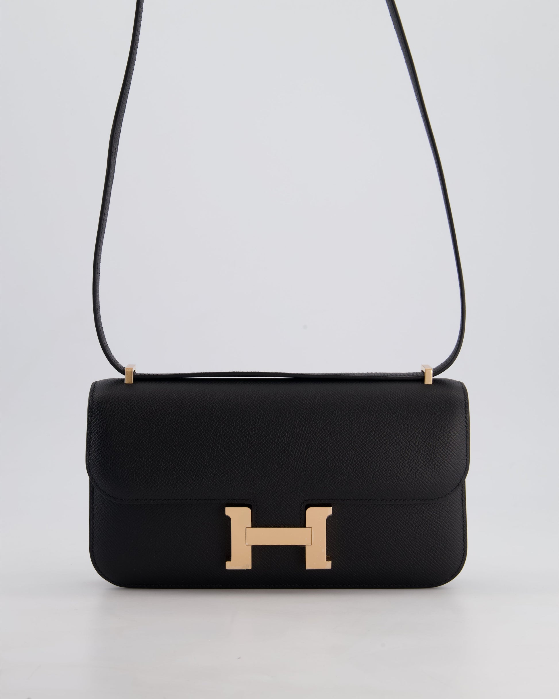 Hermes Constance 1-Elan Miroir Bag in Noir Epsom Leather with Rose Gold Hardware
