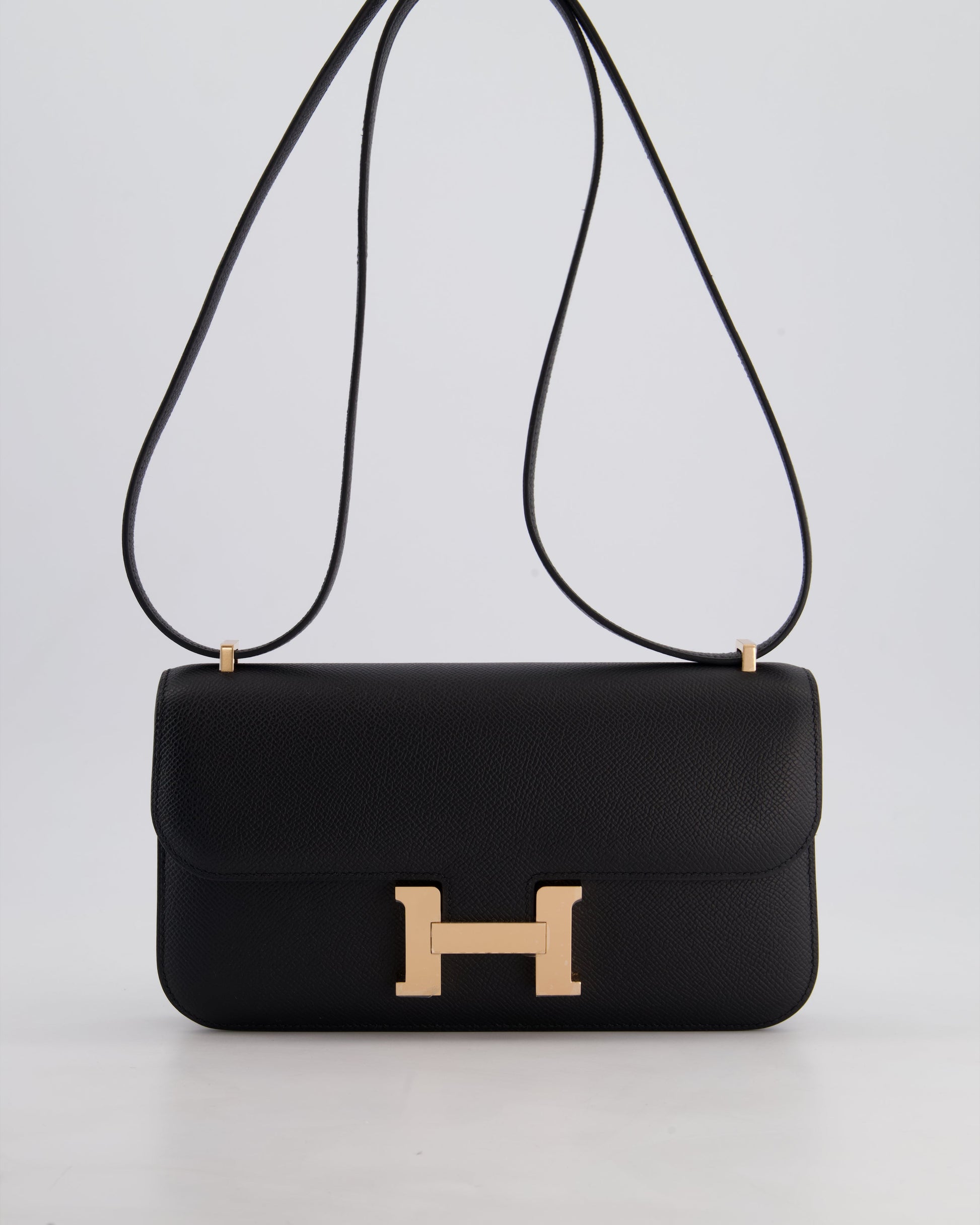 Hermes Constance 1-Elan Miroir Bag in Noir Epsom Leather with Rose Gold Hardware