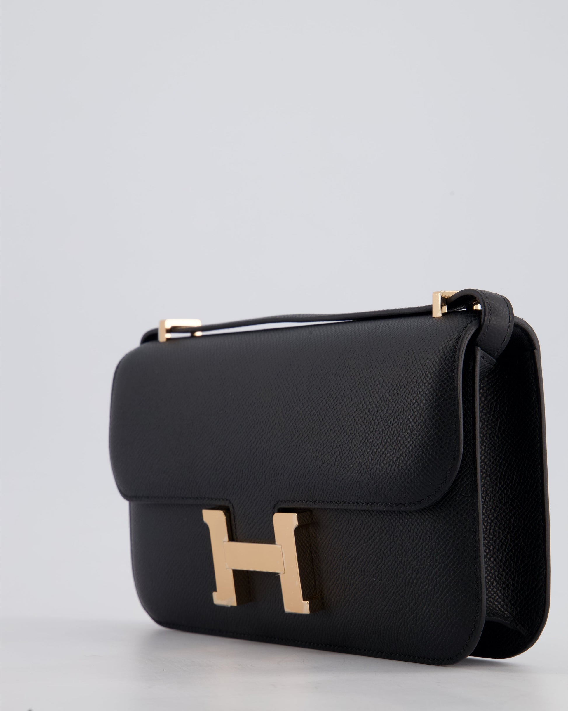 Hermes Constance 1-Elan Miroir Bag in Noir Epsom Leather with Rose Gold Hardware