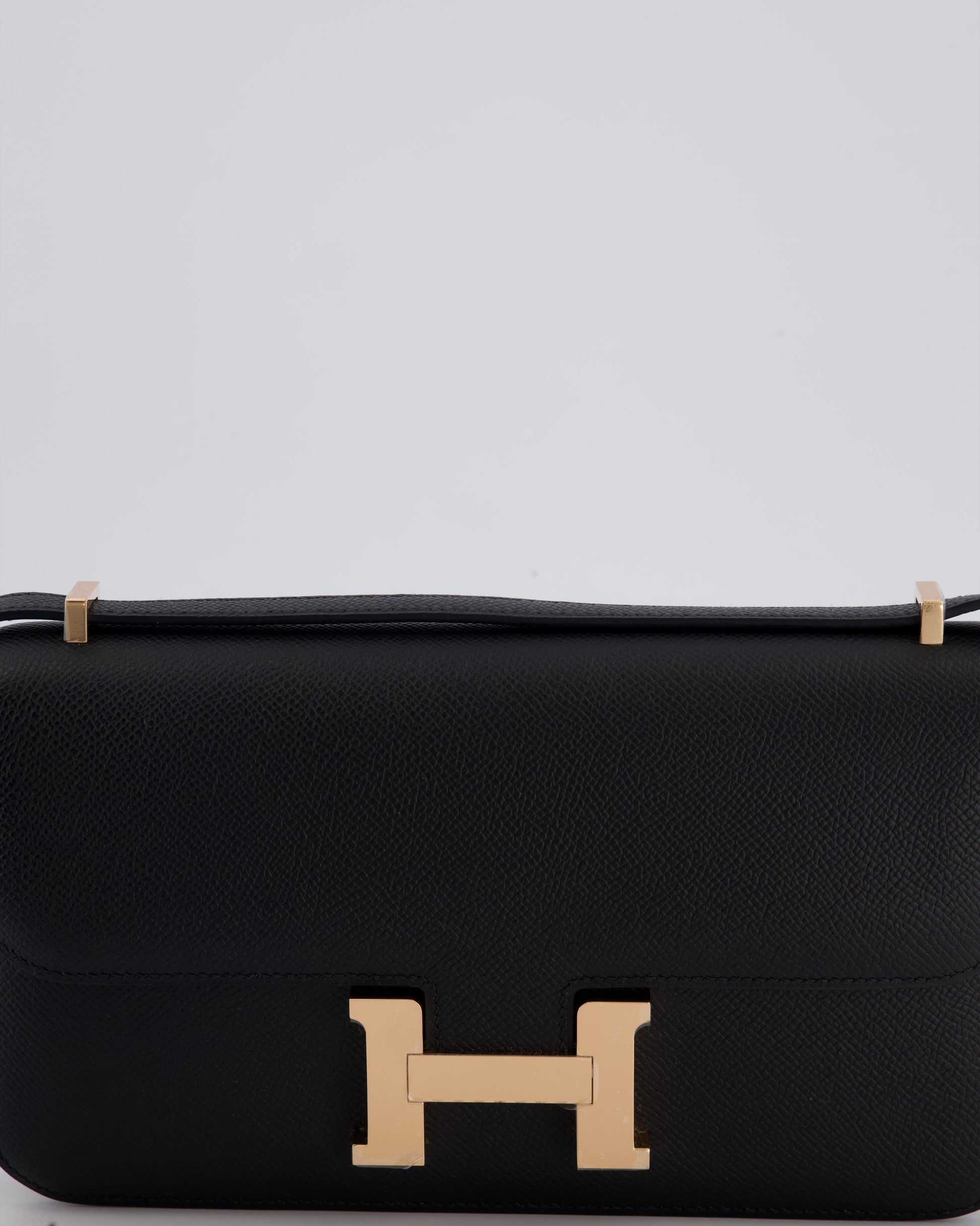 Hermes Constance 1-Elan Miroir Bag in Noir Epsom Leather with Rose Gold Hardware