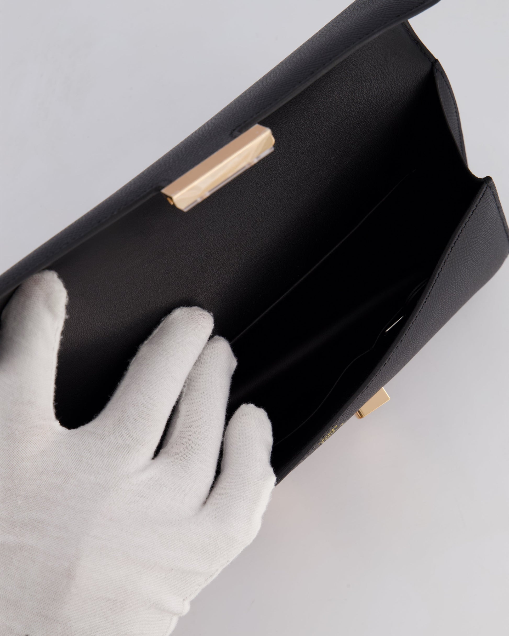 Hermes Constance 1-Elan Miroir Bag in Noir Epsom Leather with Rose Gold Hardware