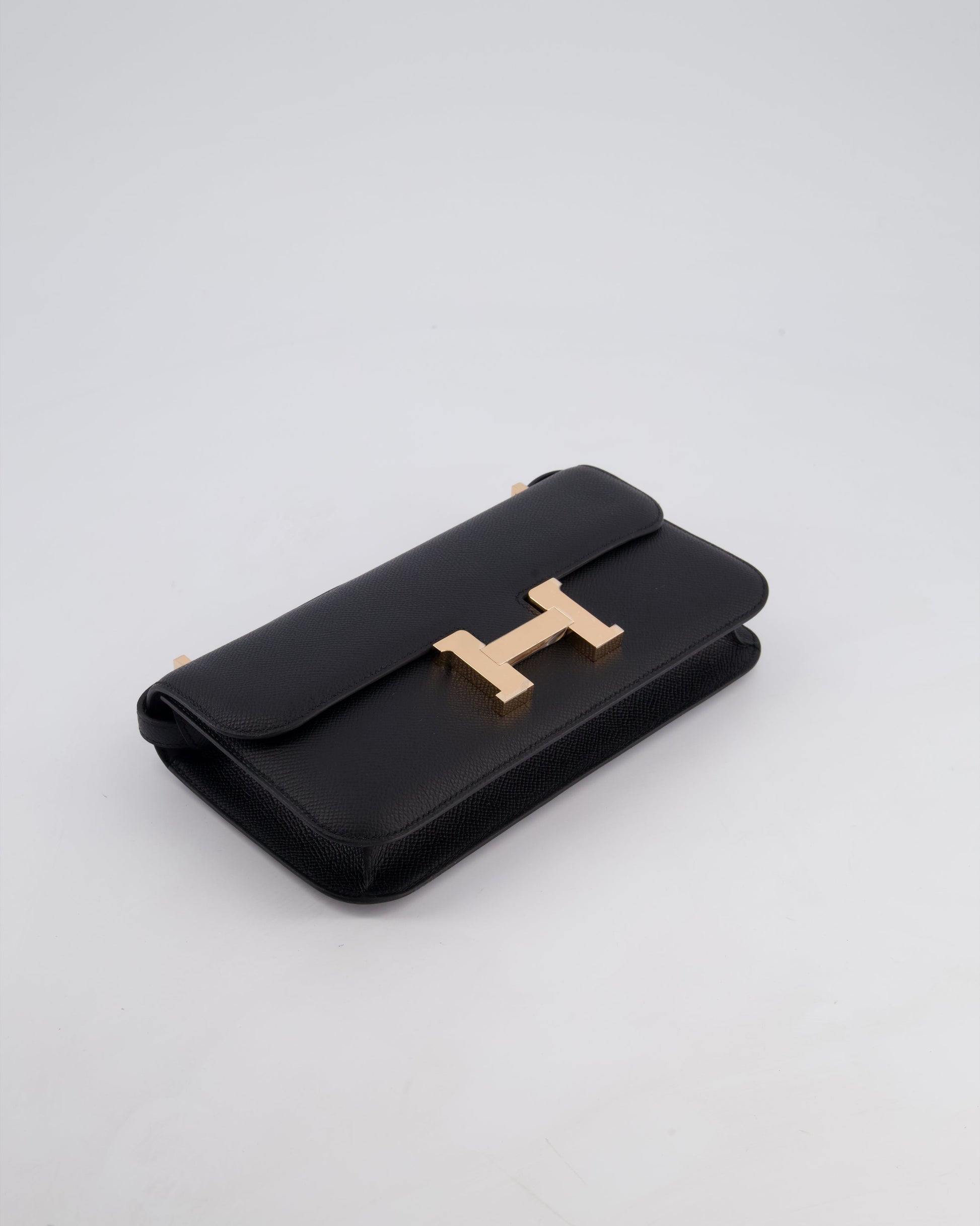 Hermes Constance 1-Elan Miroir Bag in Noir Epsom Leather with Rose Gold Hardware