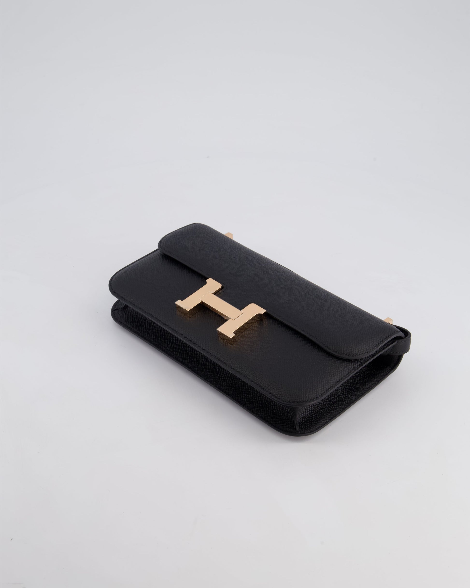Hermes Constance 1-Elan Miroir Bag in Noir Epsom Leather with Rose Gold Hardware