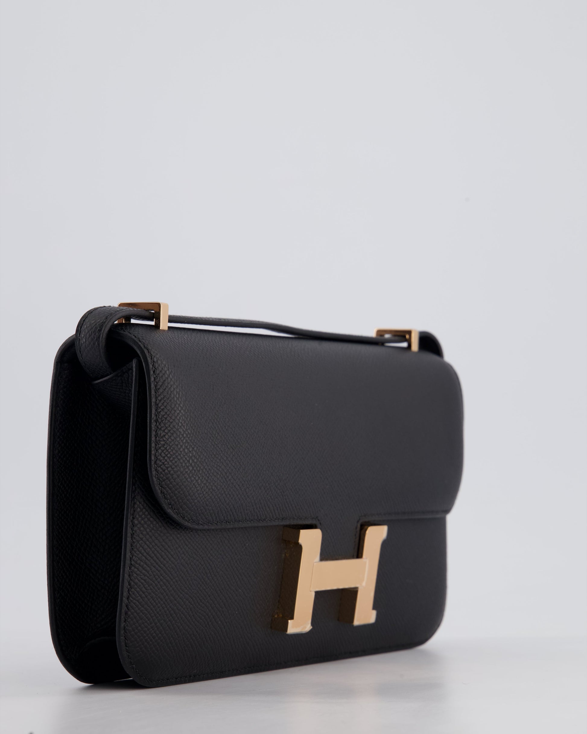 Hermes Constance 1-Elan Miroir Bag in Noir Epsom Leather with Rose Gold Hardware