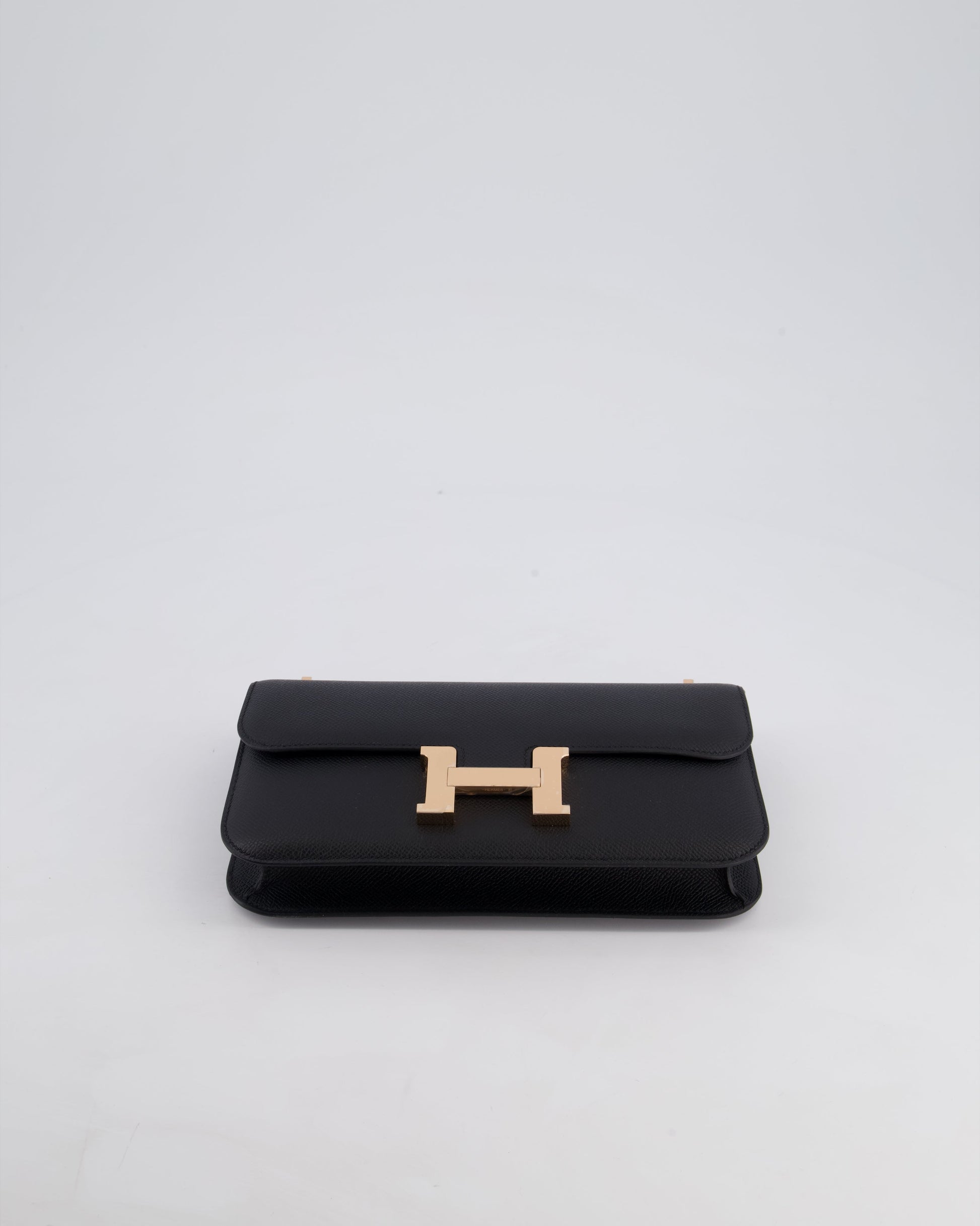 Hermes Constance 1-Elan Miroir Bag in Noir Epsom Leather with Rose Gold Hardware