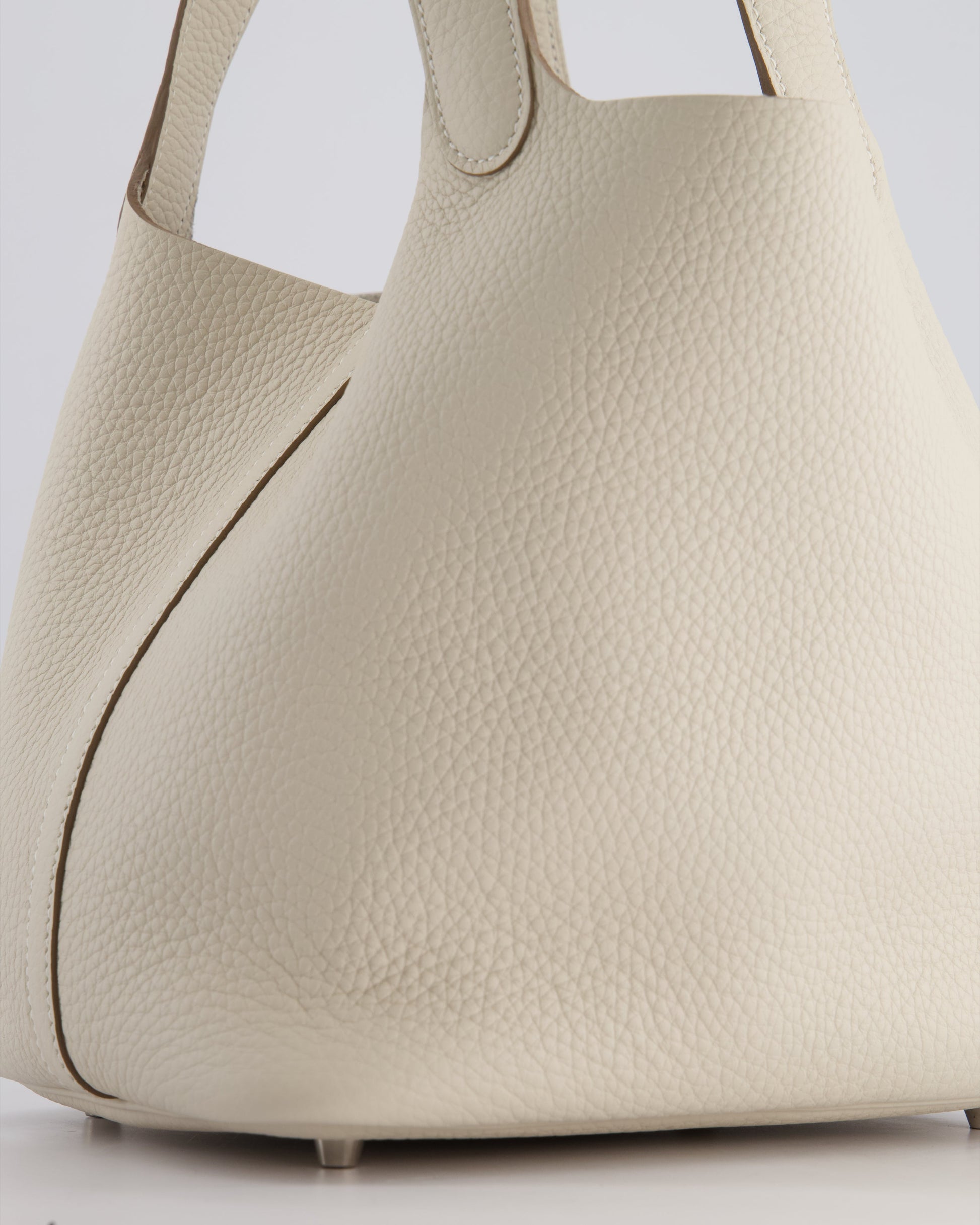Hermes Picotin Lock Bag 22cm in Craie Clemence Leather with Palladium Hardware