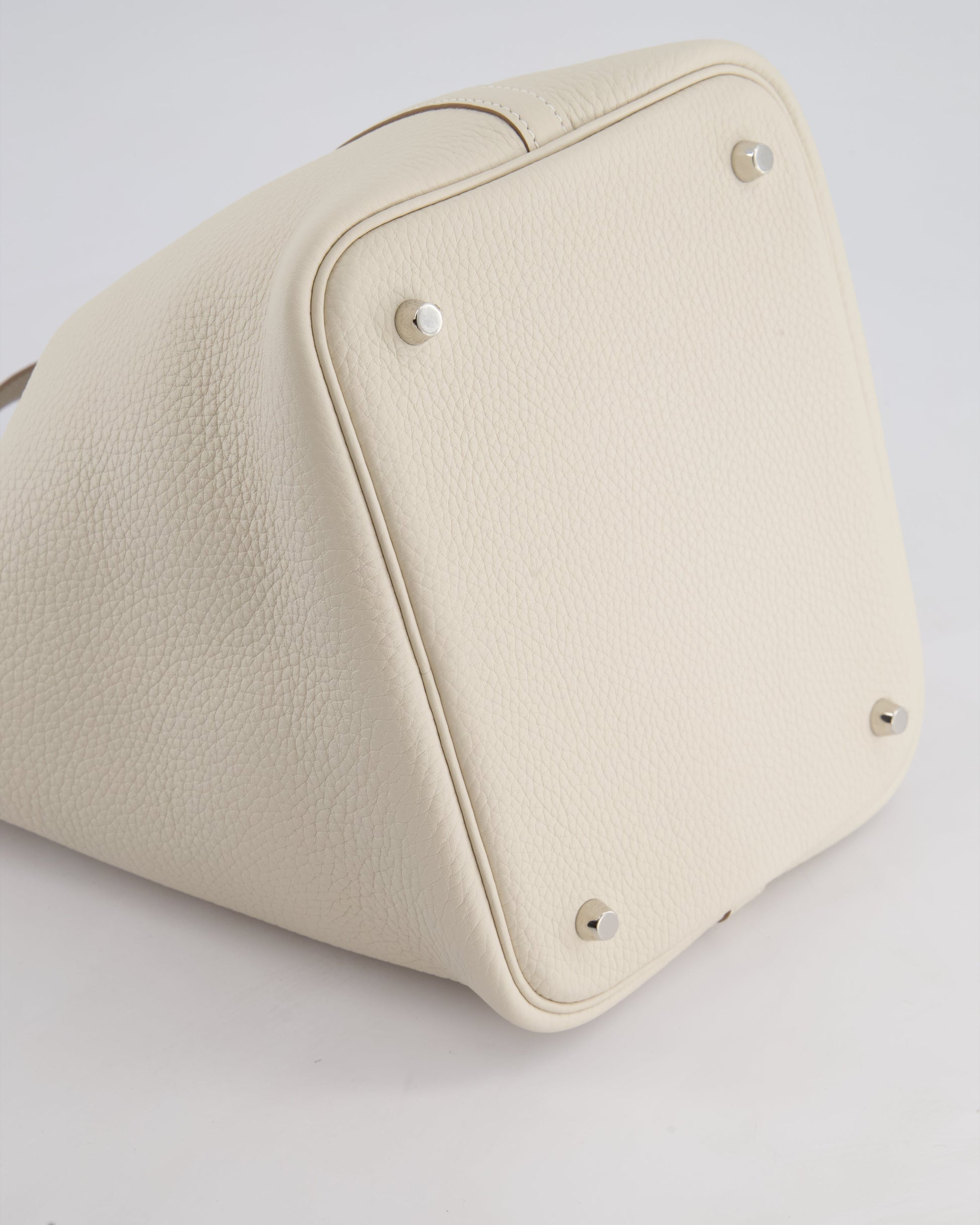 Hermes Picotin Lock Bag 22cm in Craie Clemence Leather with Palladium Hardware