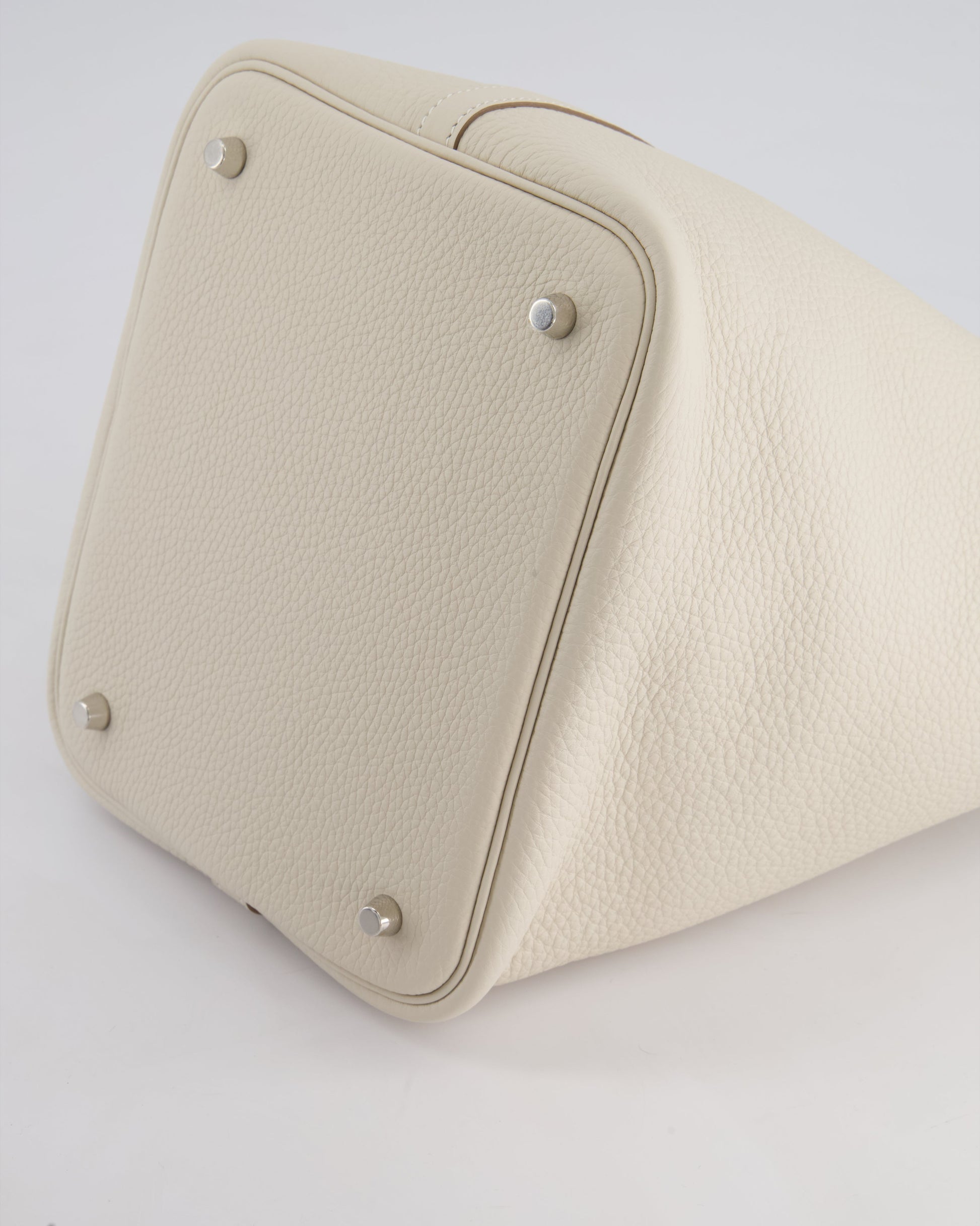 Hermes Picotin Lock Bag 22cm in Craie Clemence Leather with Palladium Hardware