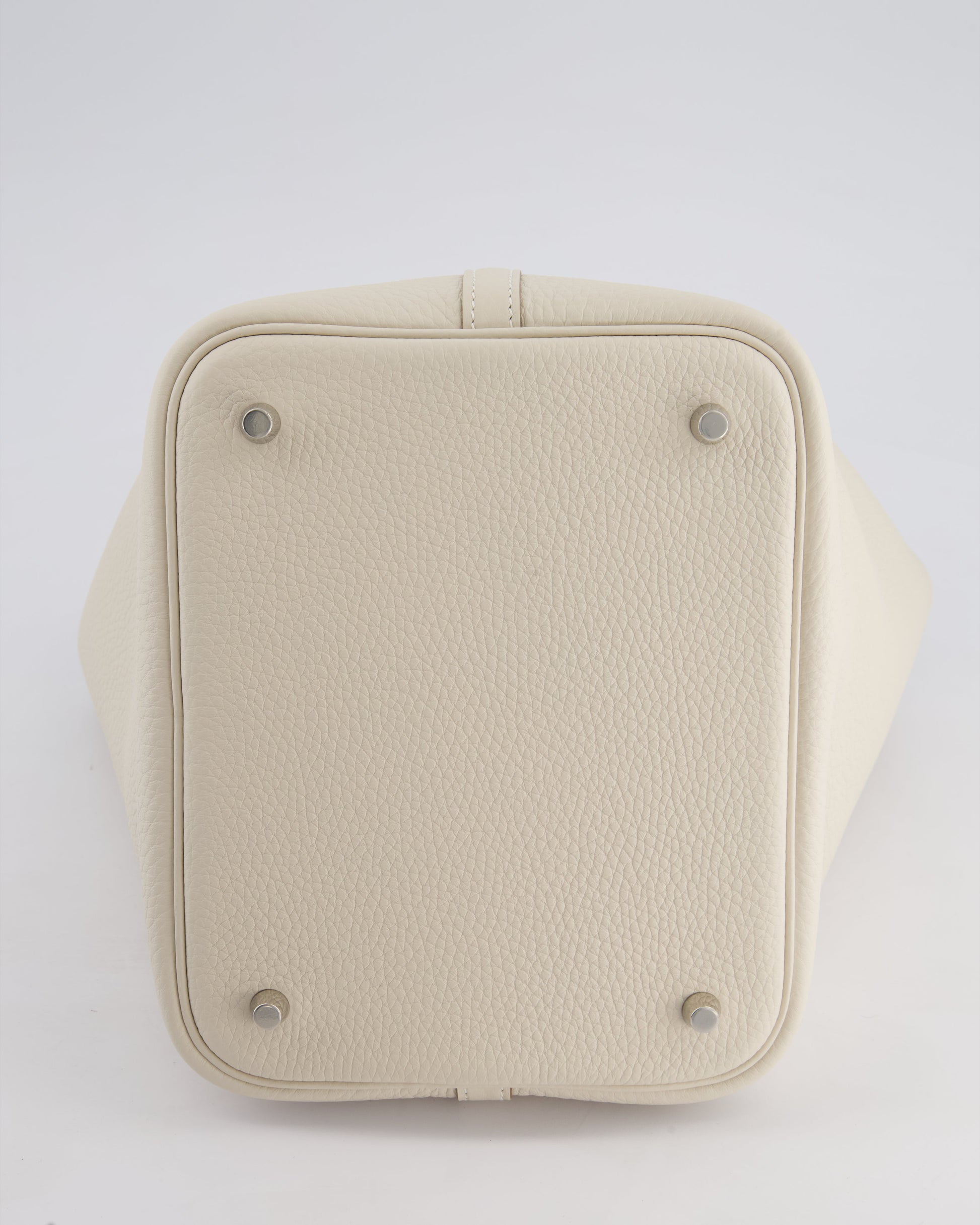 Hermes Picotin Lock Bag 22cm in Craie Clemence Leather with Palladium Hardware