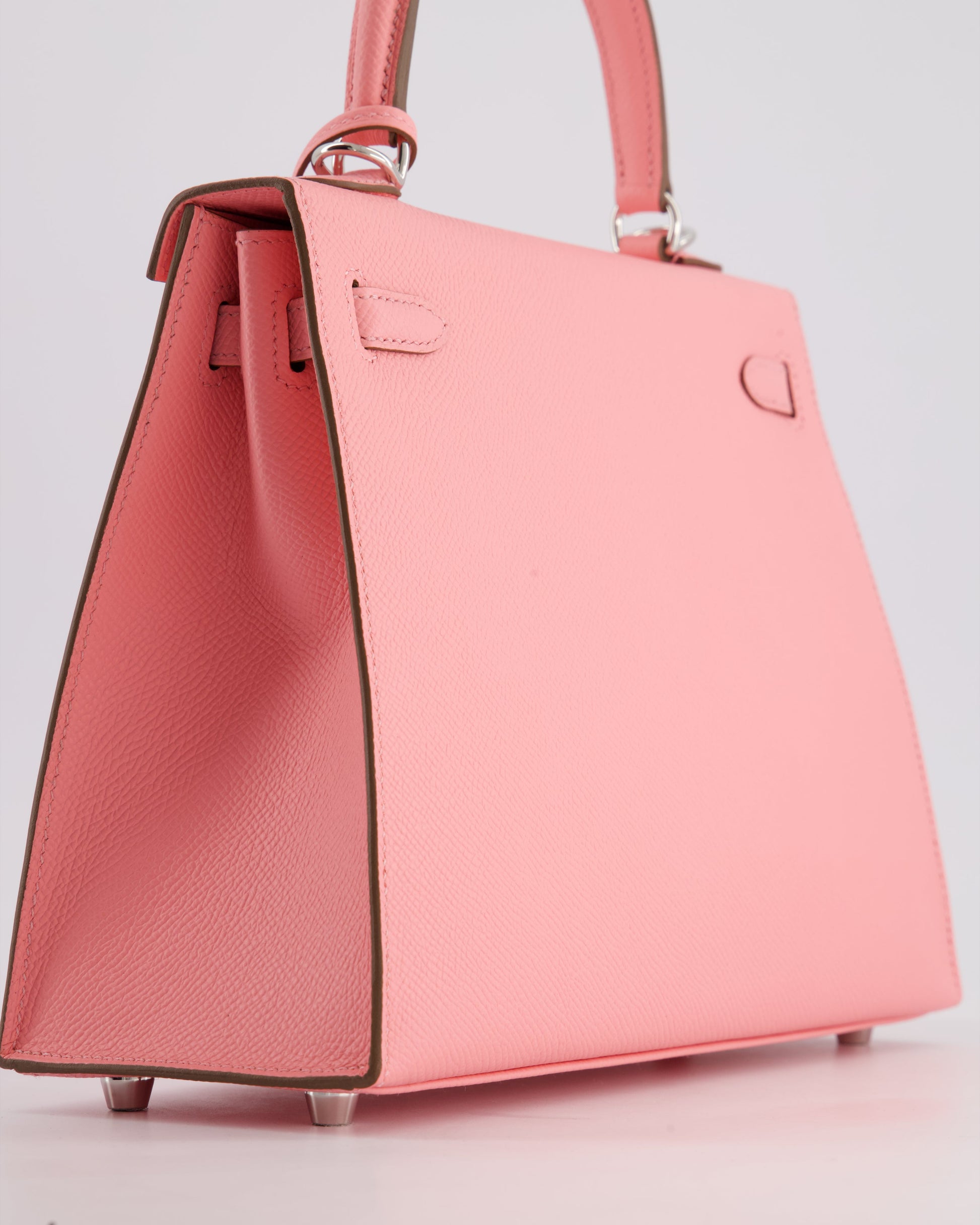 Hermes Kelly Sellier 25cm Bag in Rose Confetti Epsom Leather with Palladium Hardware