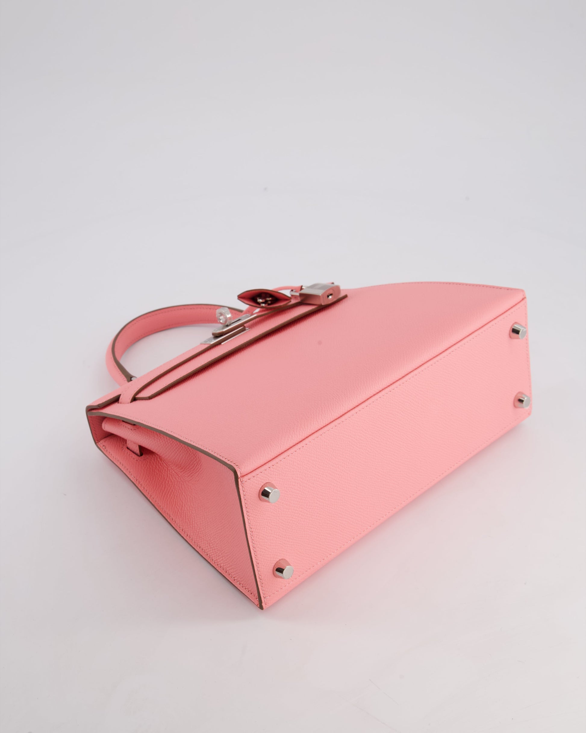 Hermes Kelly Sellier 25cm Bag in Rose Confetti Epsom Leather with Palladium Hardware