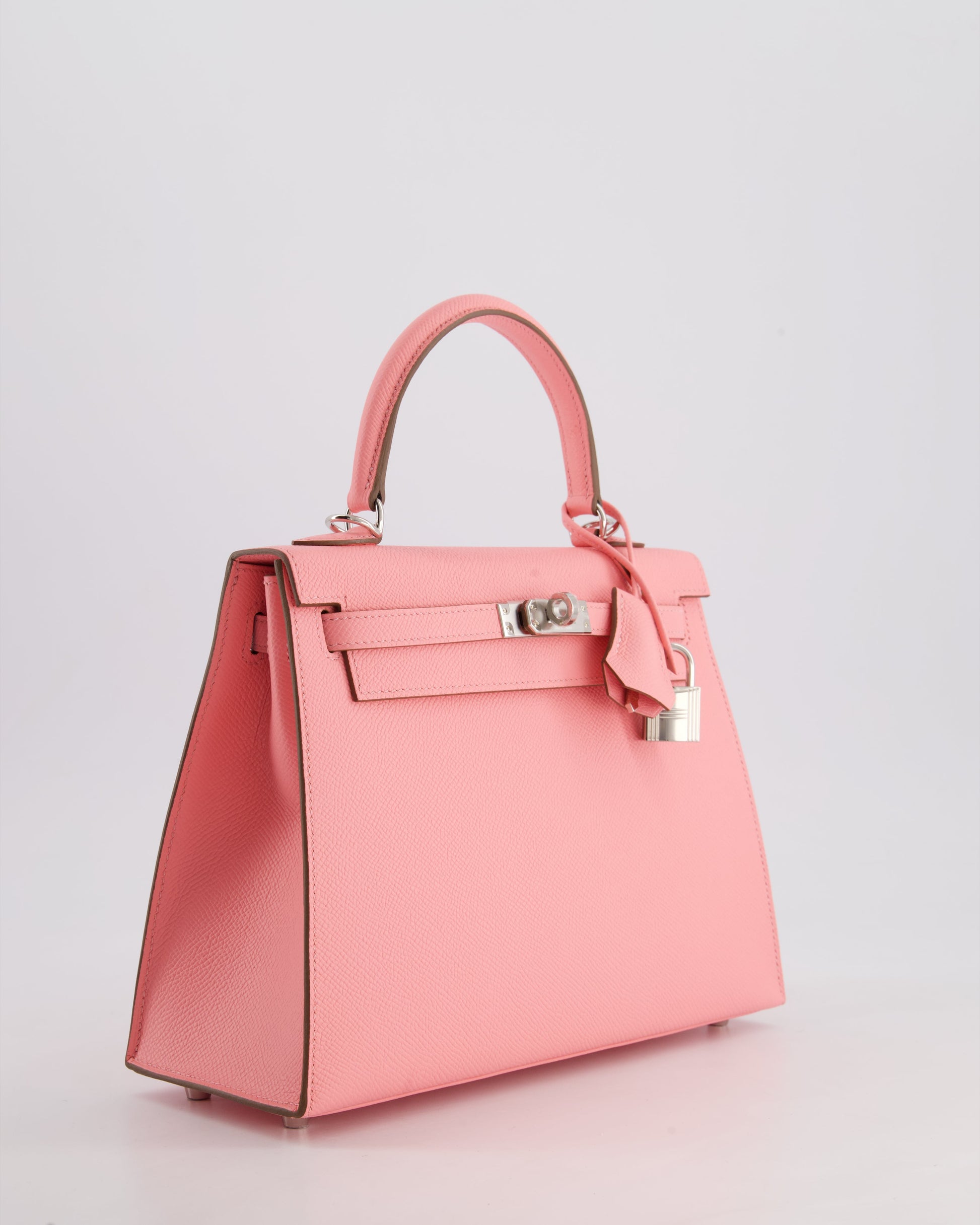 Hermes Kelly Sellier 25cm Bag in Rose Confetti Epsom Leather with Palladium Hardware