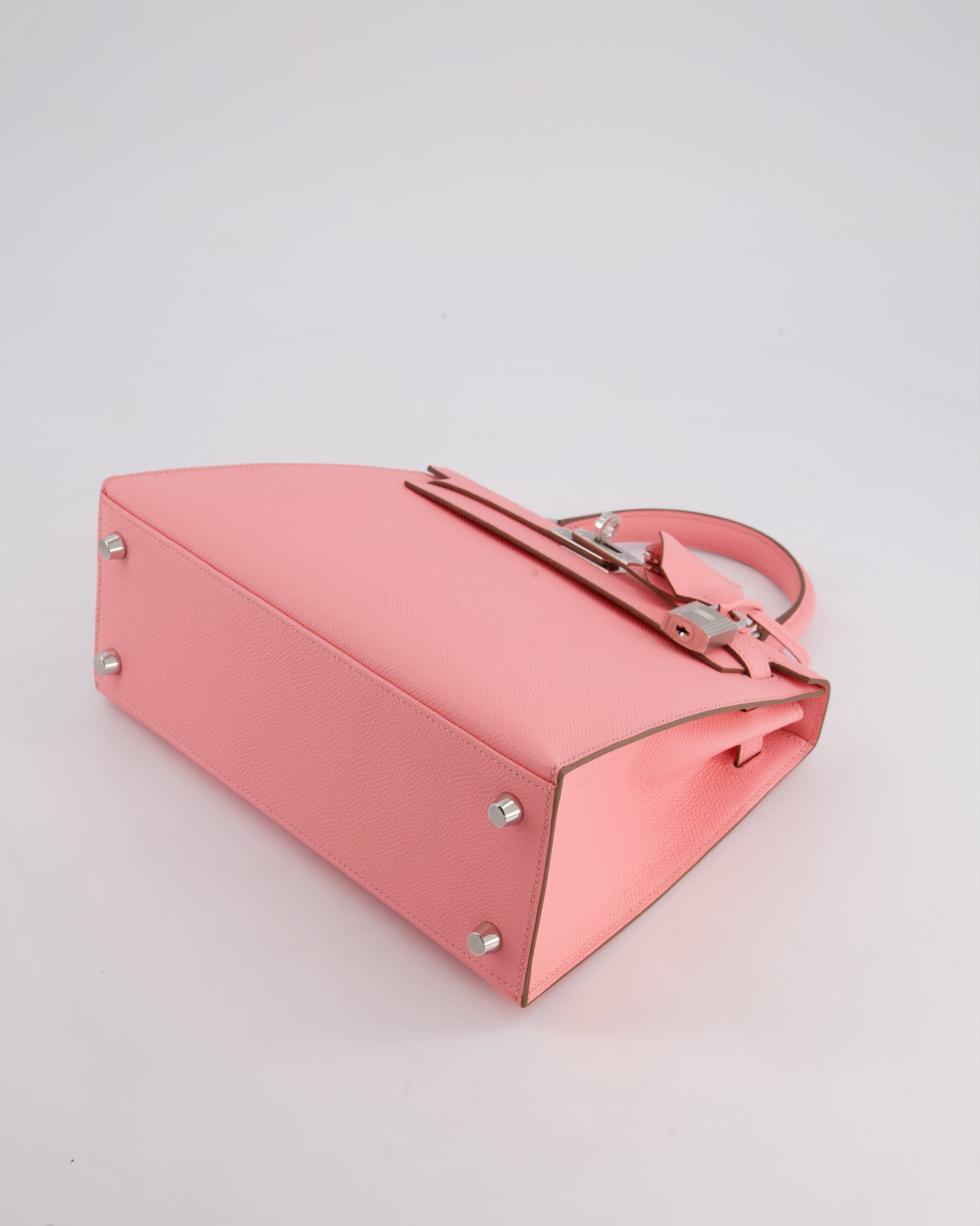 Hermes Kelly Sellier 25cm Bag in Rose Confetti Epsom Leather with Palladium Hardware