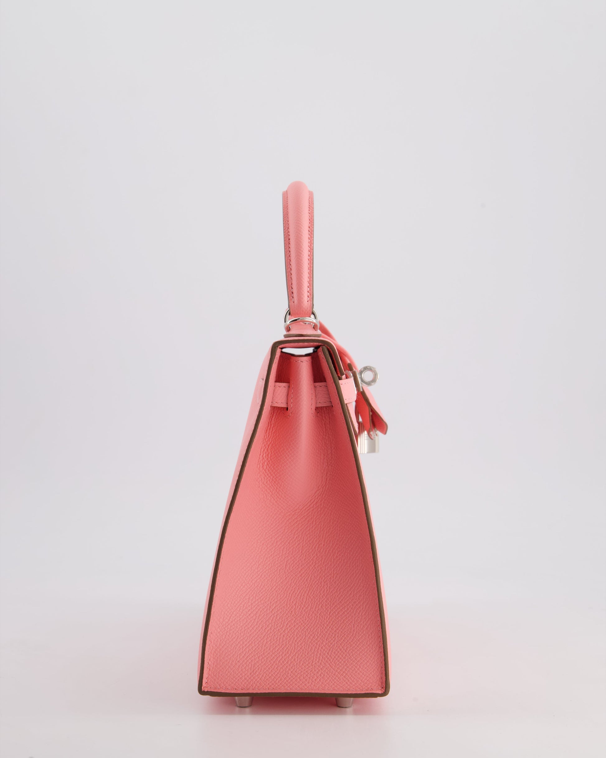 Hermes Kelly Sellier 25cm Bag in Rose Confetti Epsom Leather with Palladium Hardware