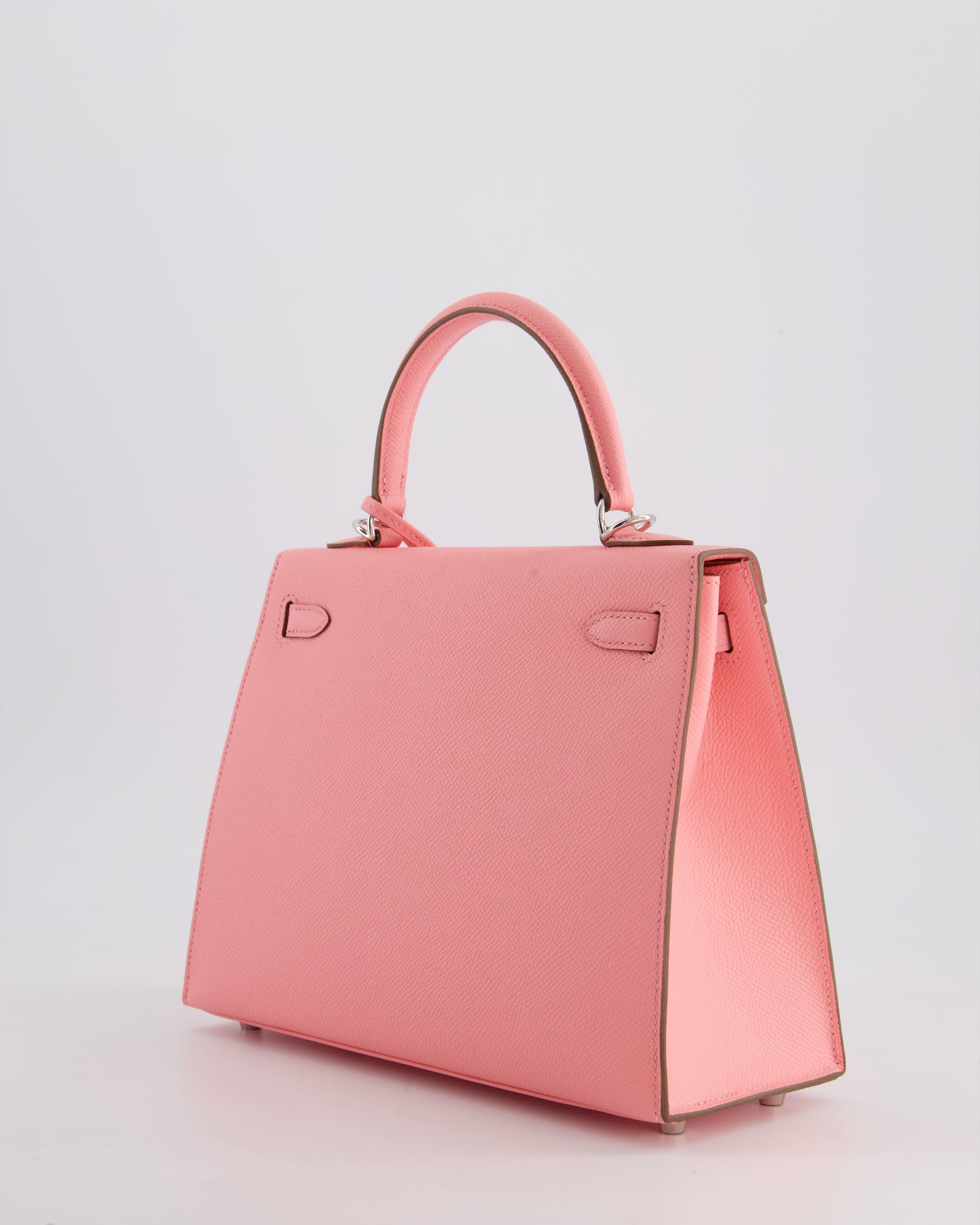 Hermes Kelly Sellier 25cm Bag in Rose Confetti Epsom Leather with Palladium Hardware
