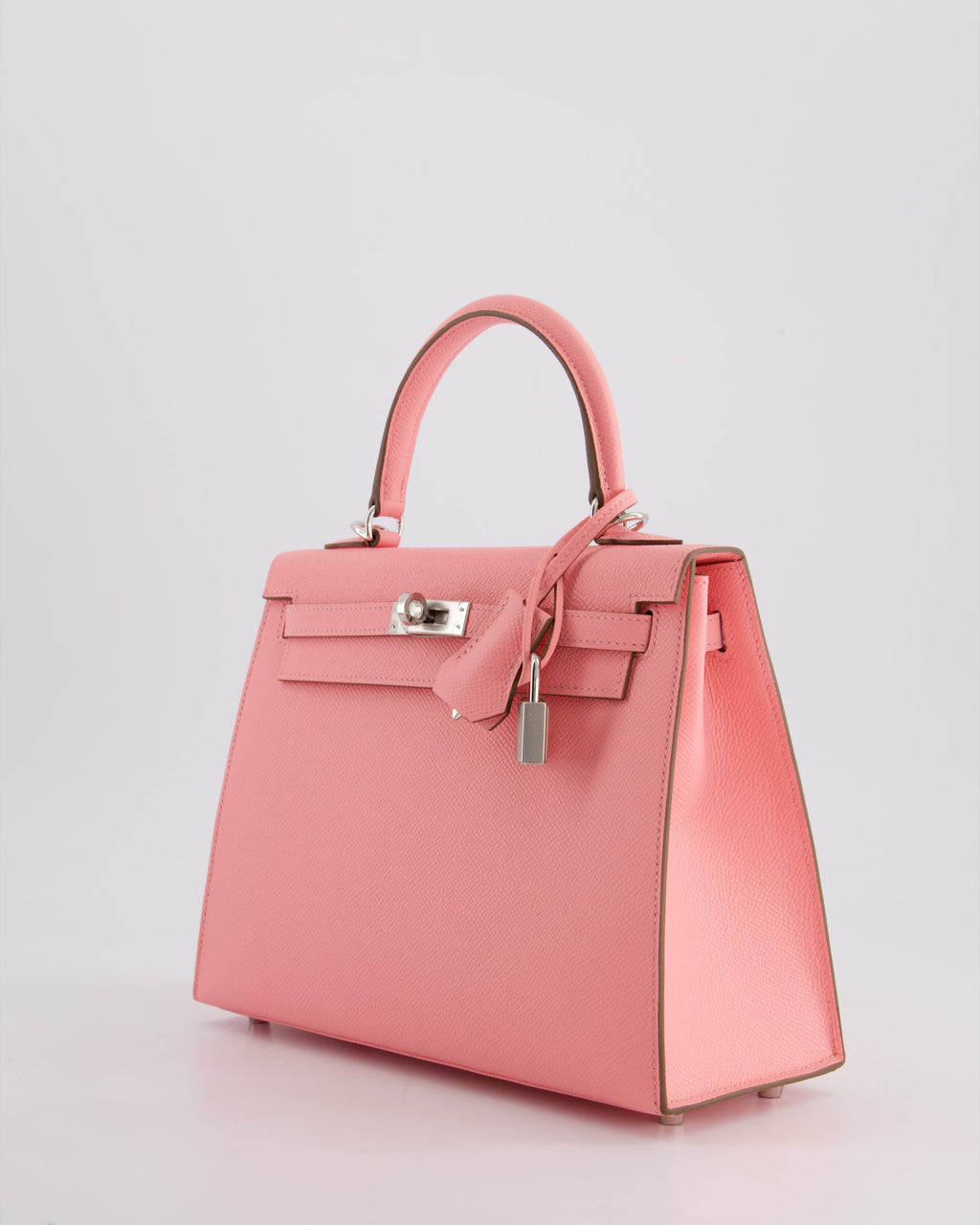 Hermes Kelly Sellier 25cm Bag in Rose Confetti Epsom Leather with Palladium Hardware