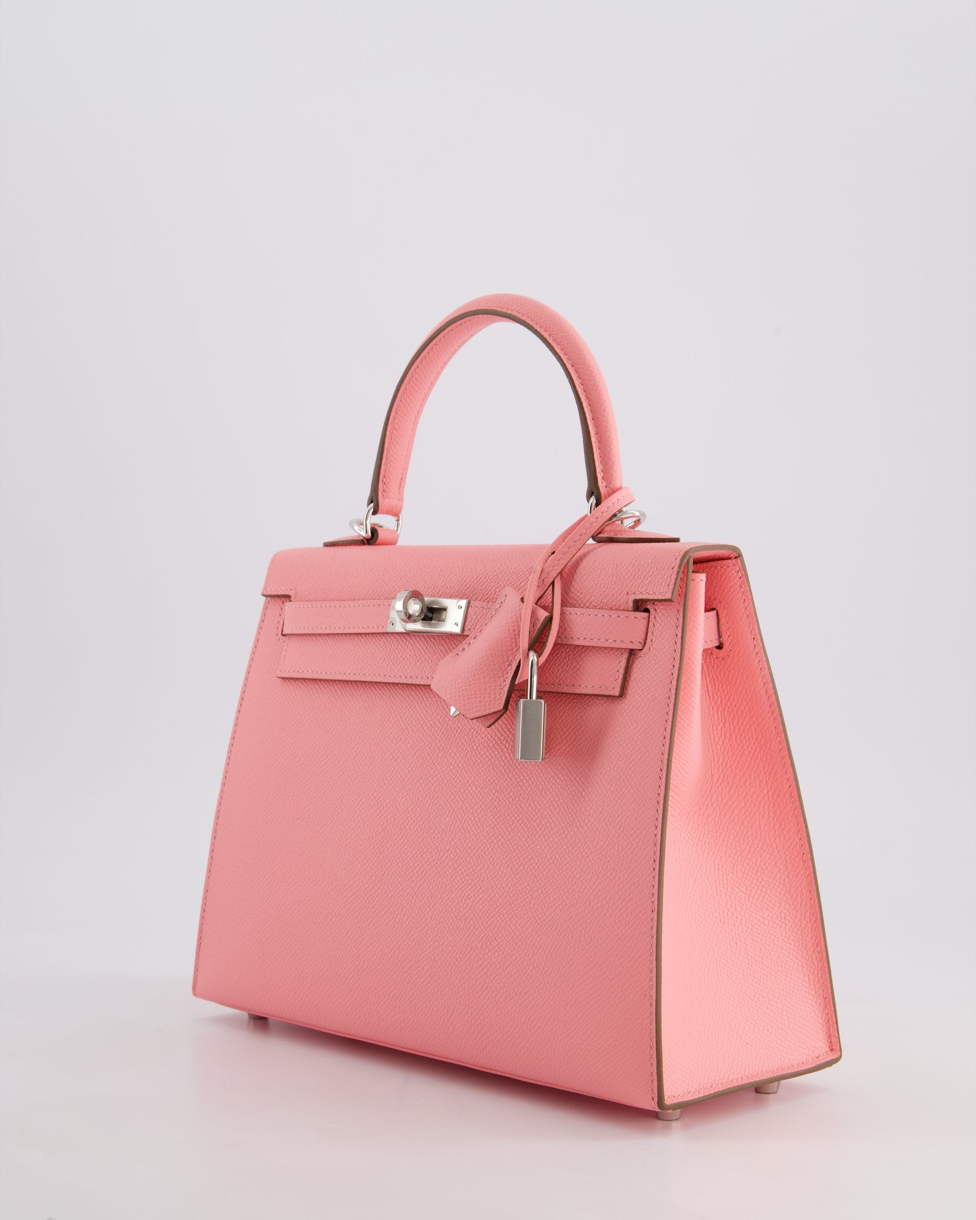 Hermes Kelly Sellier 25cm Bag in Rose Confetti Epsom Leather with Palladium Hardware