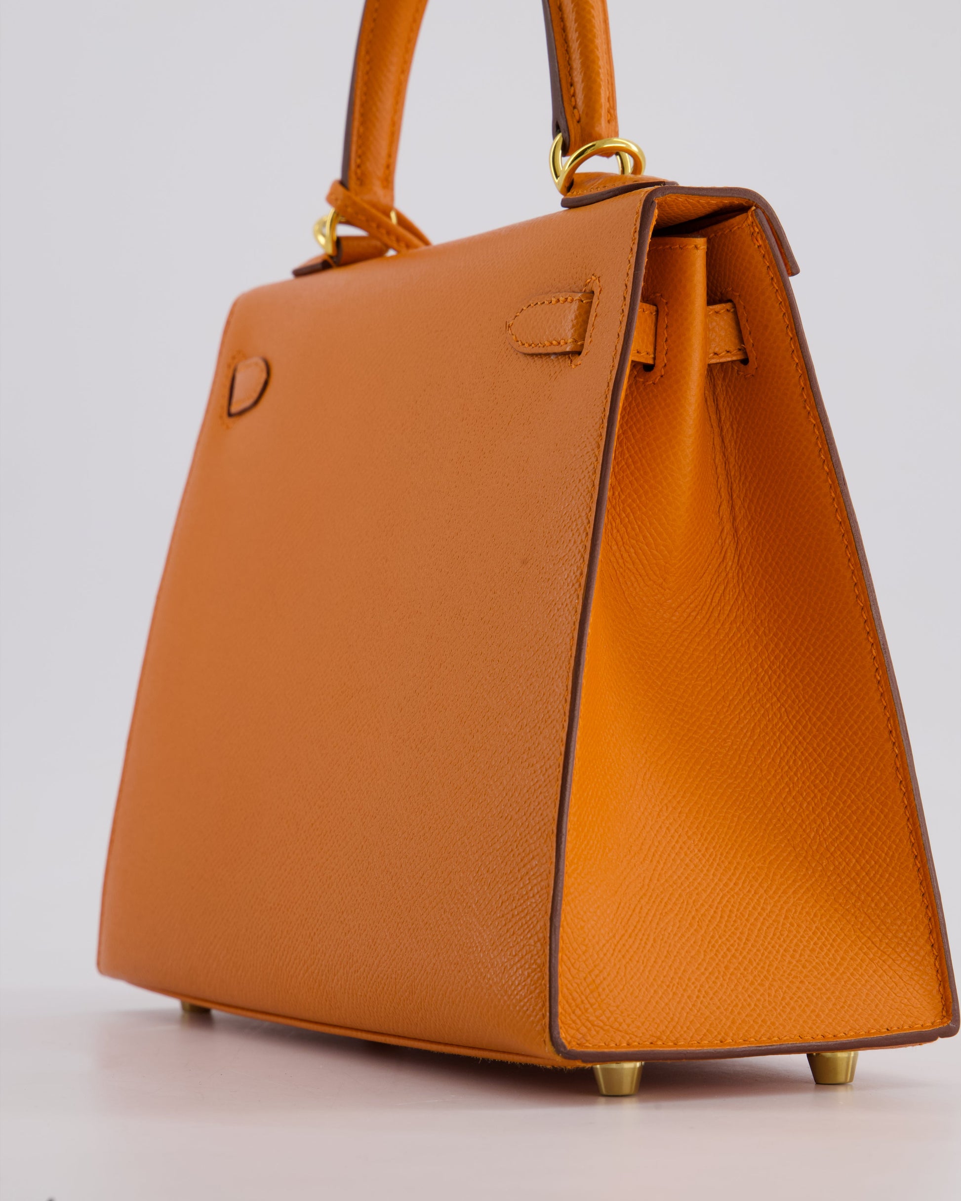 Hermes Kelly Sellier 25cm Bag in Orange Epsom Leather with Gold Hardware