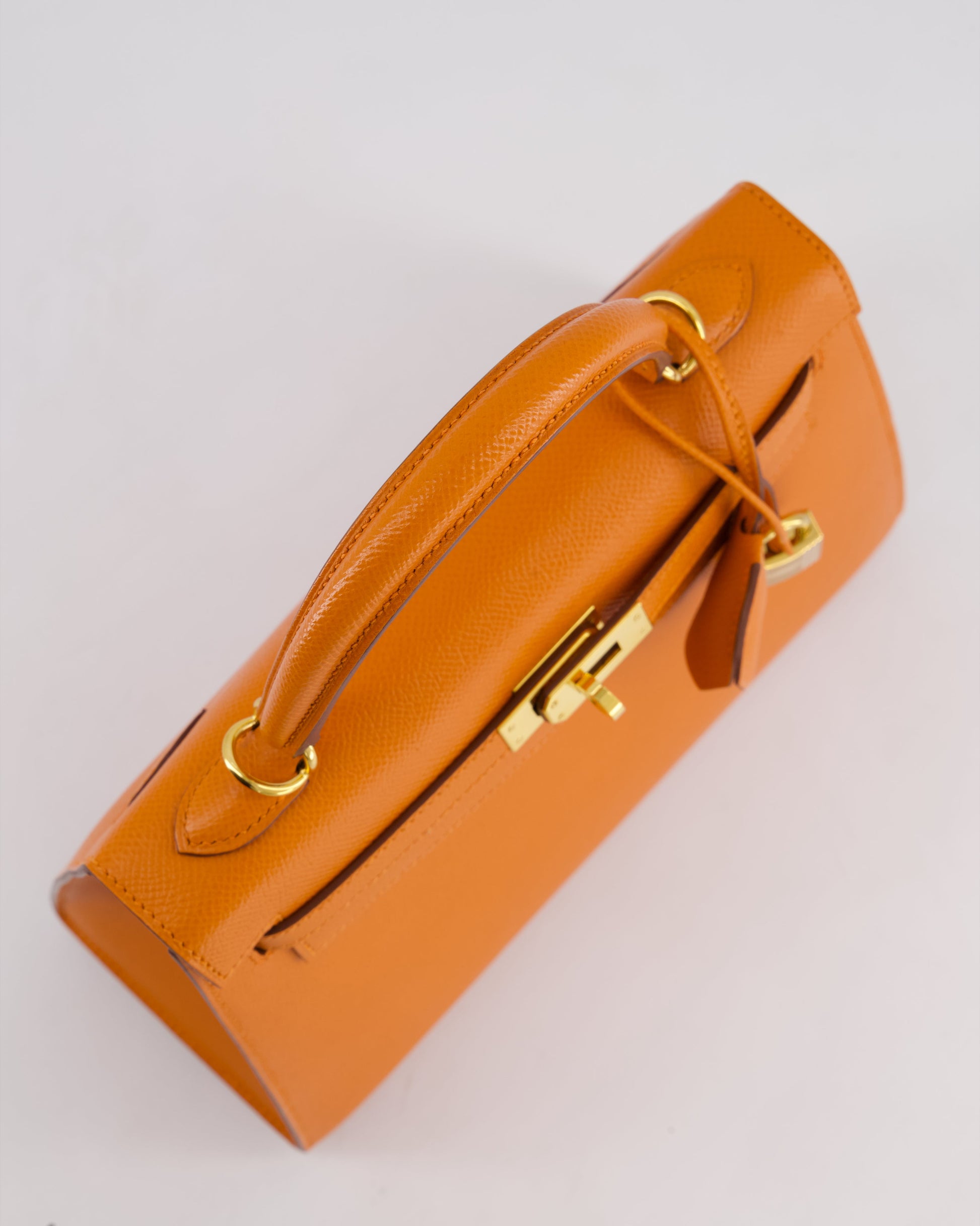 Hermes Kelly Sellier 25cm Bag in Orange Epsom Leather with Gold Hardware