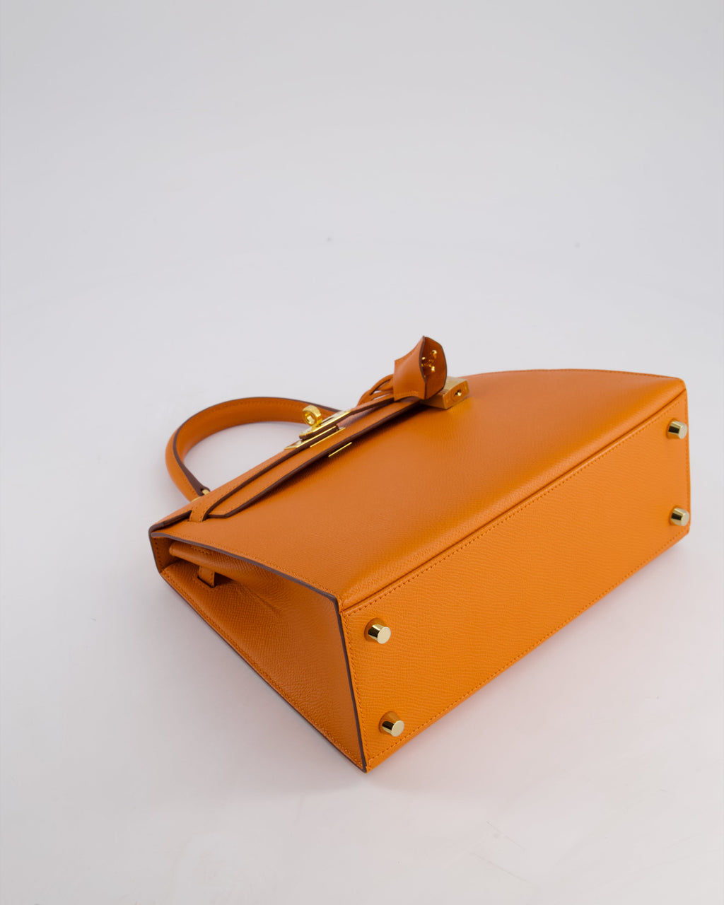 Hermes Kelly Sellier 25cm Bag in Orange Epsom Leather with Gold Hardware