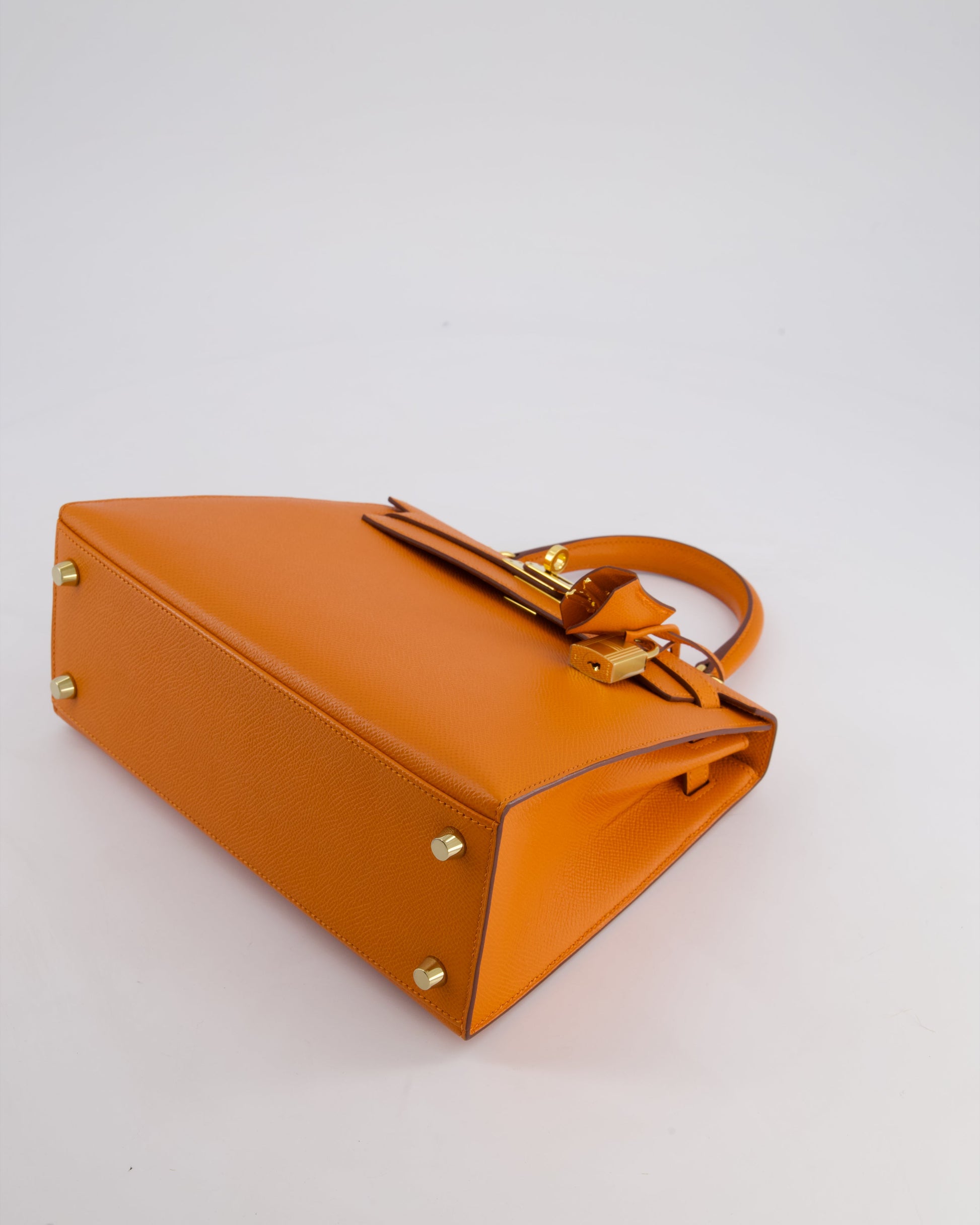 Hermes Kelly Sellier 25cm Bag in Orange Epsom Leather with Gold Hardware
