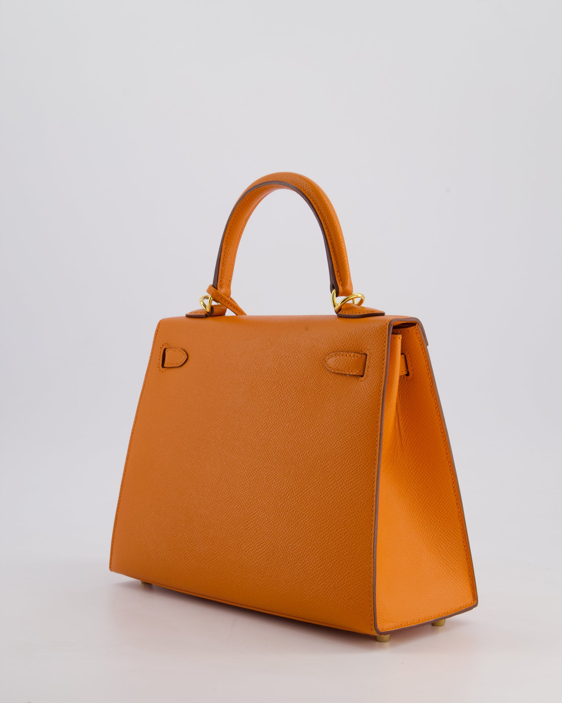 Hermes Kelly Sellier 25cm Bag in Orange Epsom Leather with Gold Hardware