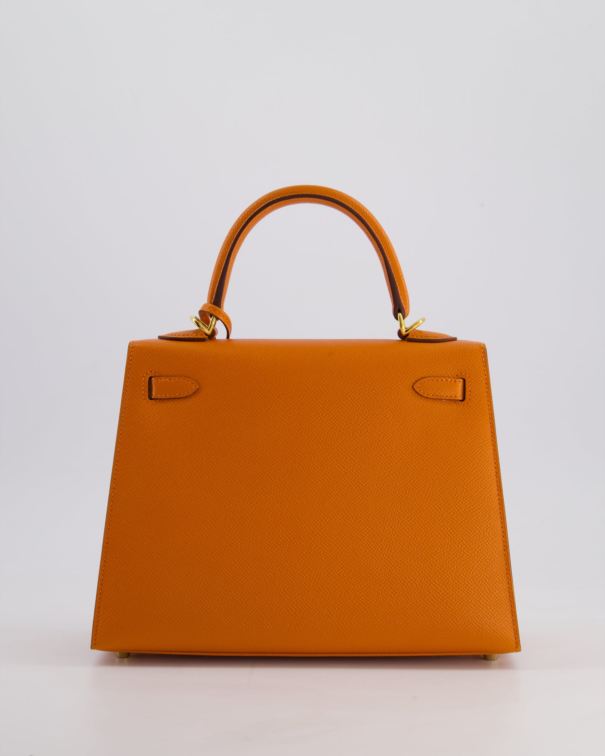 Hermes Kelly Sellier 25cm Bag in Orange Epsom Leather with Gold Hardware