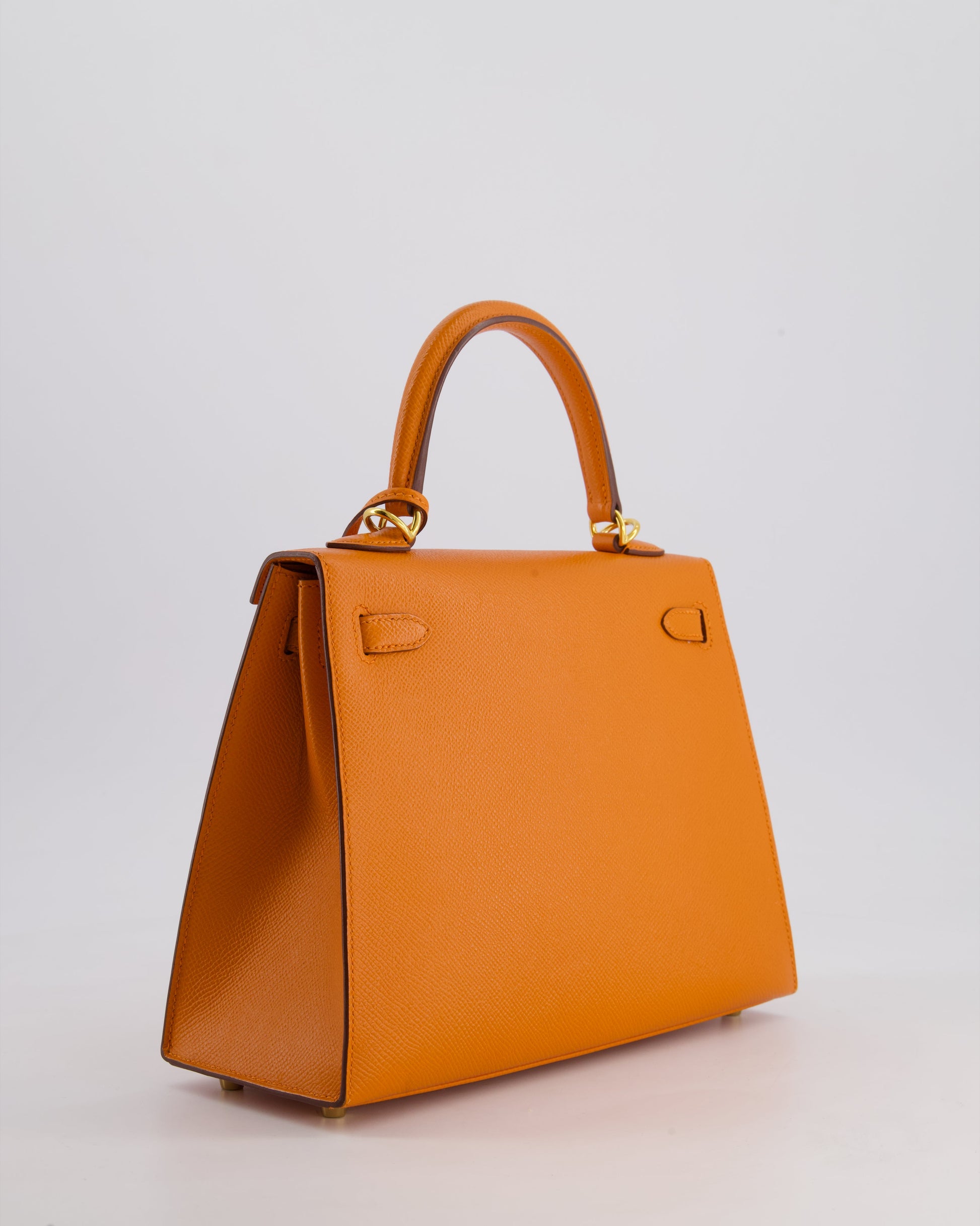 Hermes Kelly Sellier 25cm Bag in Orange Epsom Leather with Gold Hardware