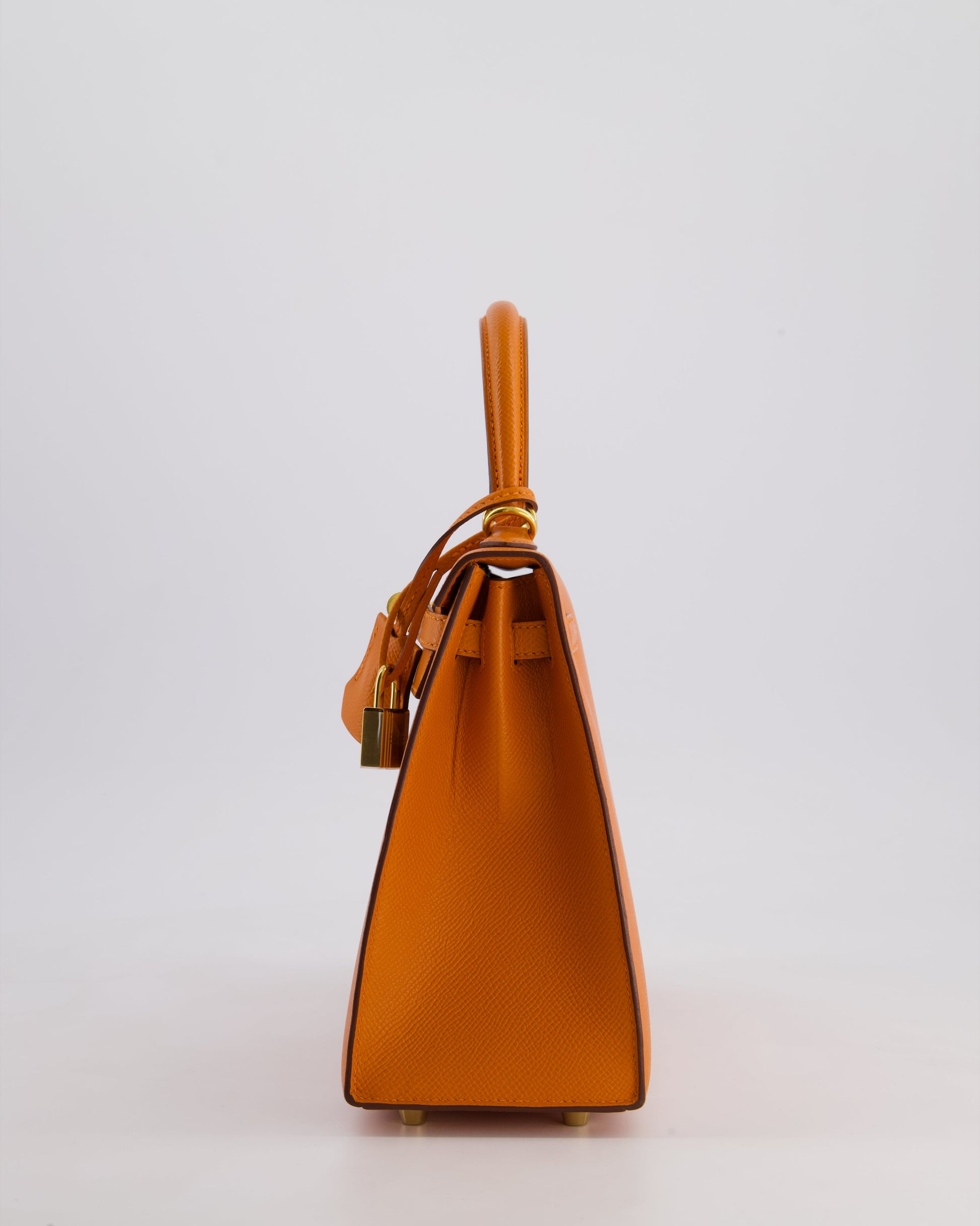 Hermes Kelly Sellier 25cm Bag in Orange Epsom Leather with Gold Hardware