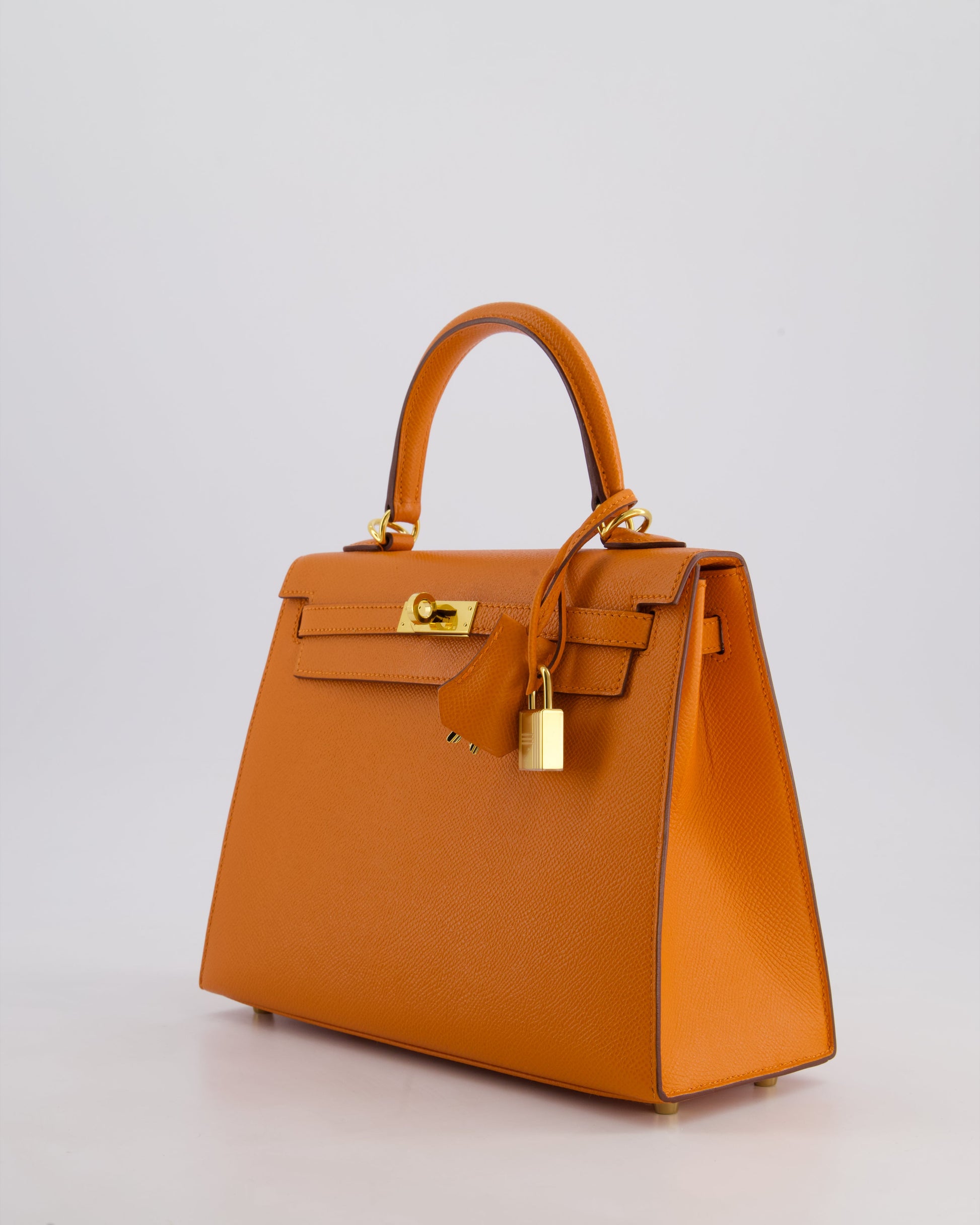 Hermes Kelly Sellier 25cm Bag in Orange Epsom Leather with Gold Hardware