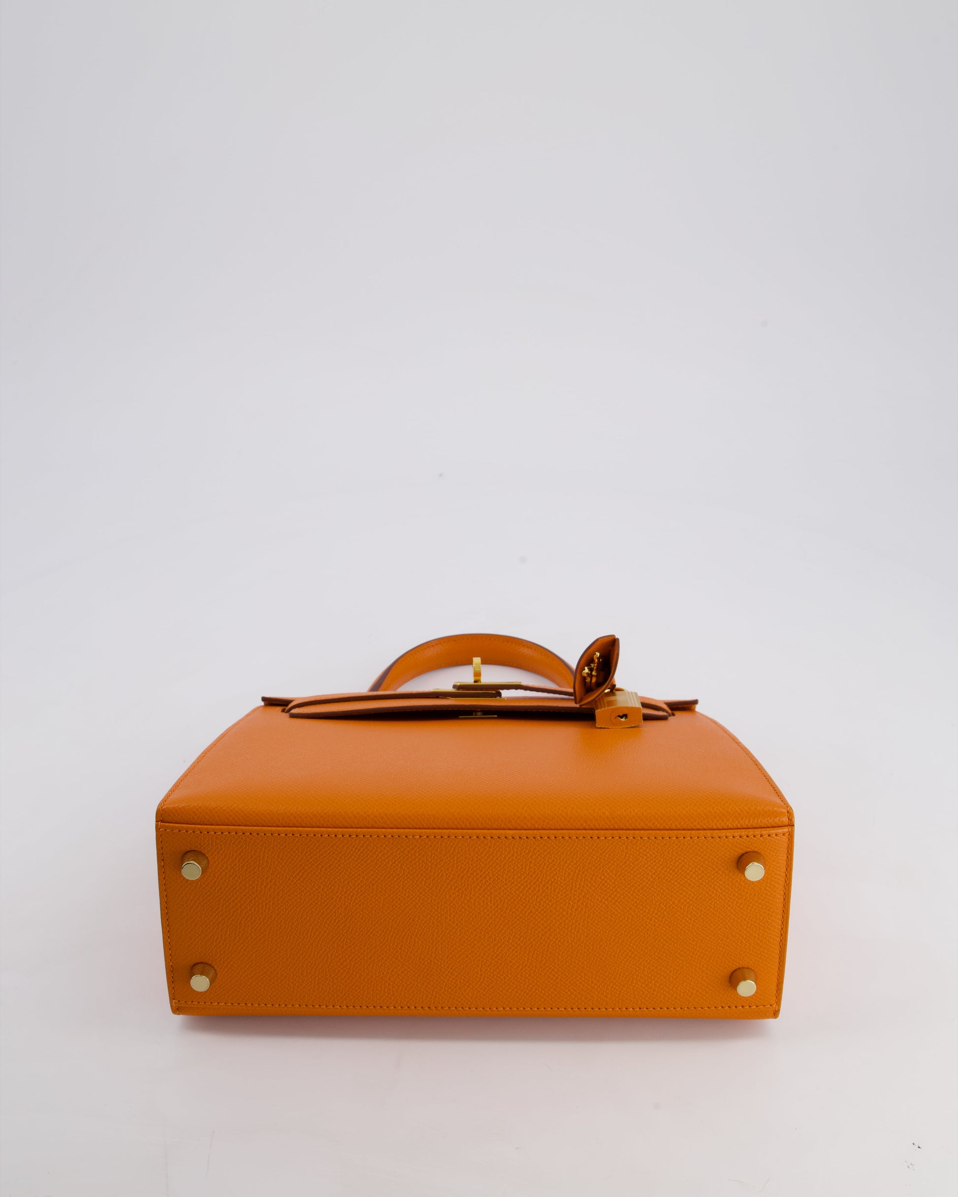 Hermes Kelly Sellier 25cm Bag in Orange Epsom Leather with Gold Hardware