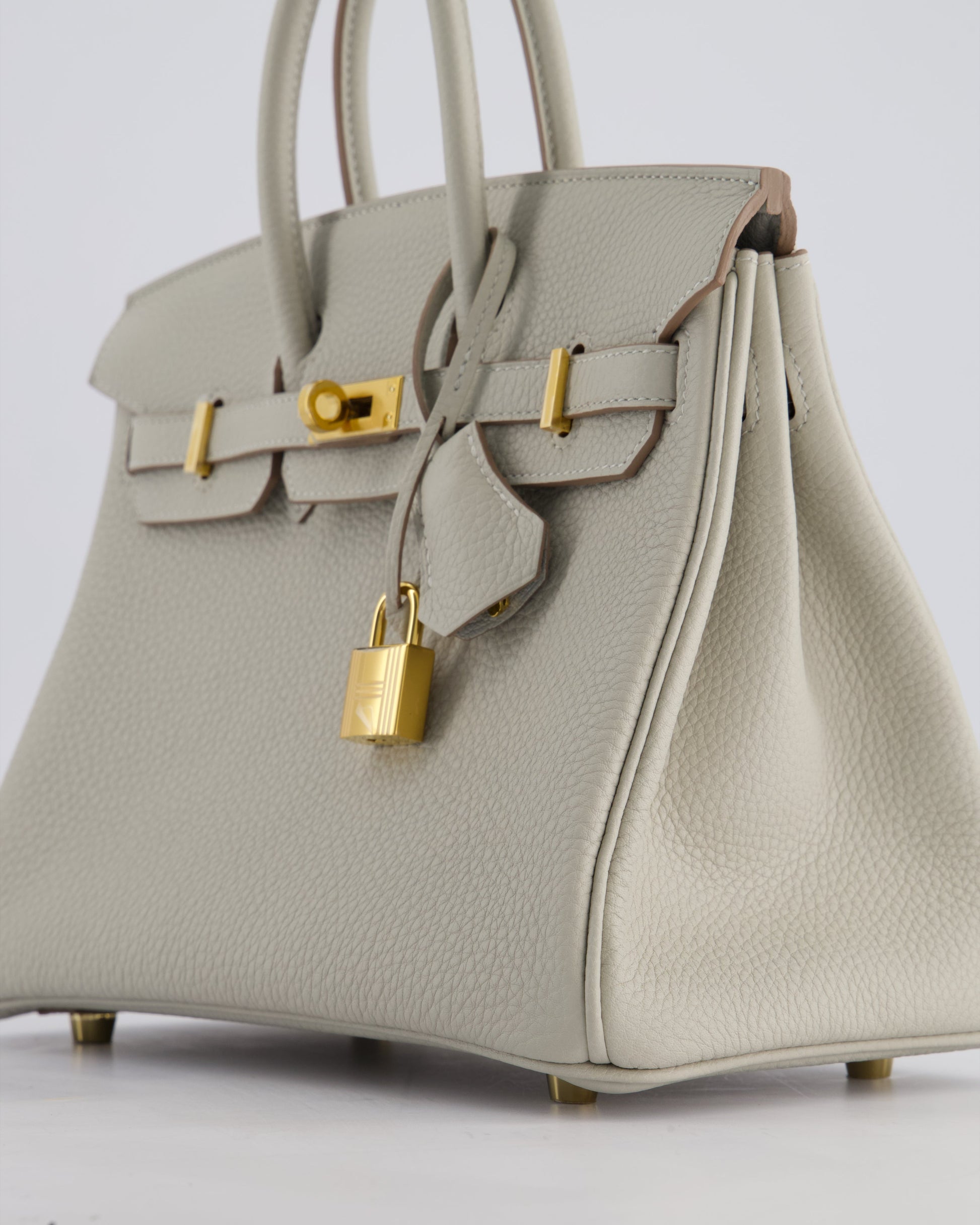 Hermes Birkin 25cm Retourne Bag in Gris Perle Togo Leather with Gold Hardware