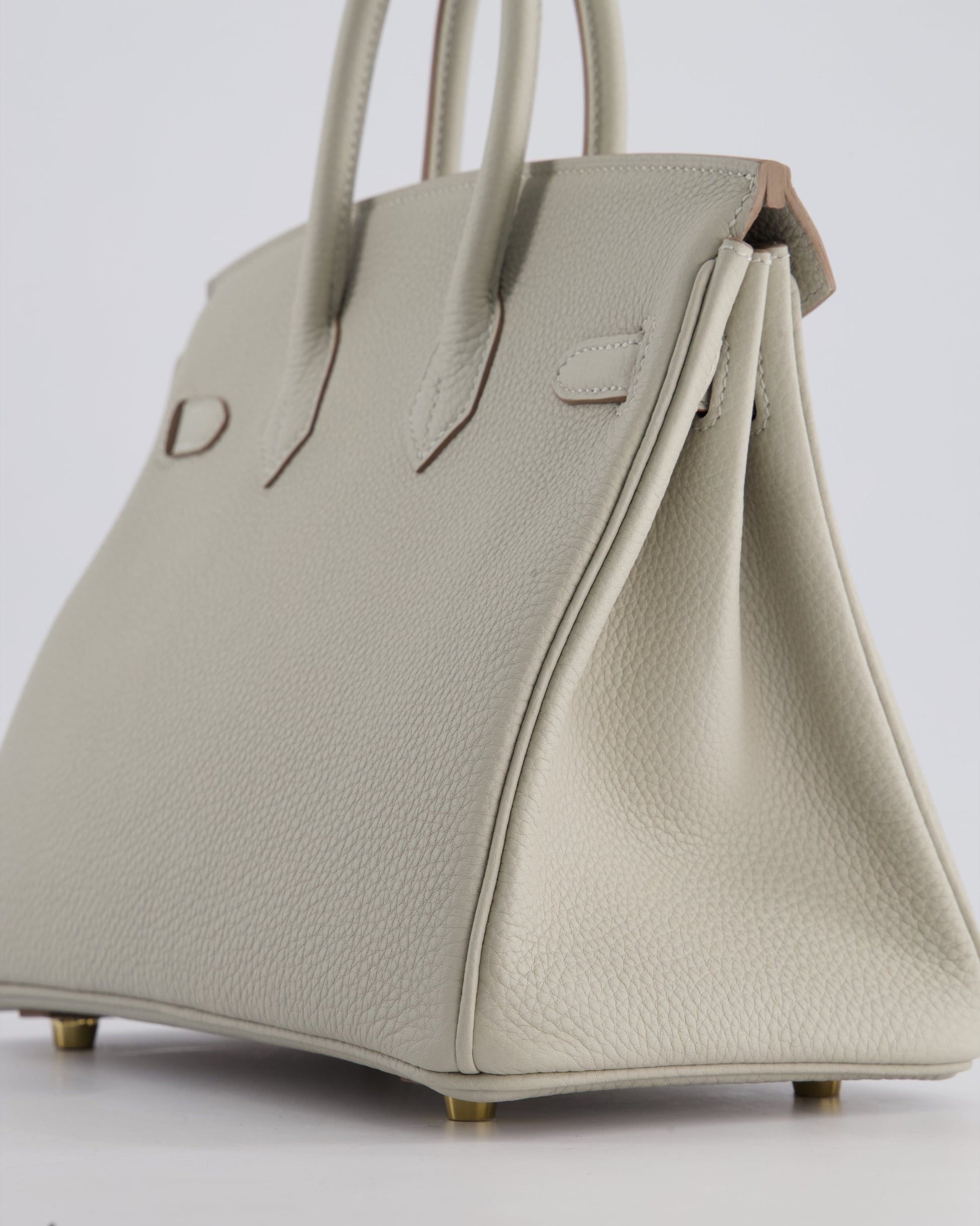 Hermes Birkin 25cm Retourne Bag in Gris Perle Togo Leather with Gold Hardware