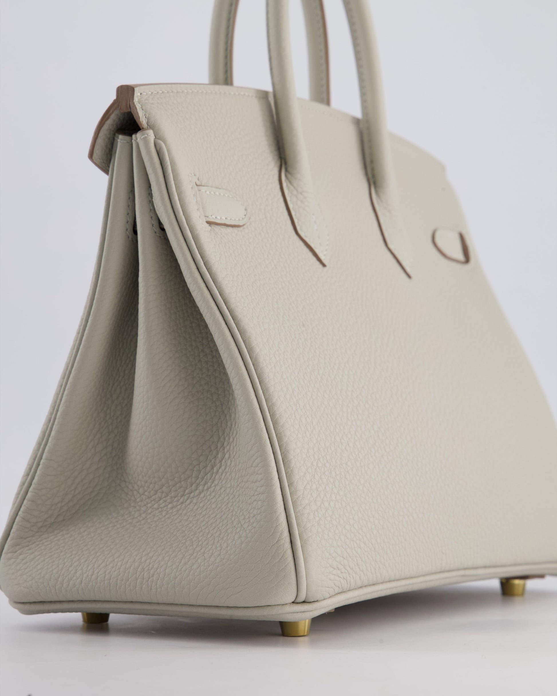 Hermes Birkin 25cm Retourne Bag in Gris Perle Togo Leather with Gold Hardware