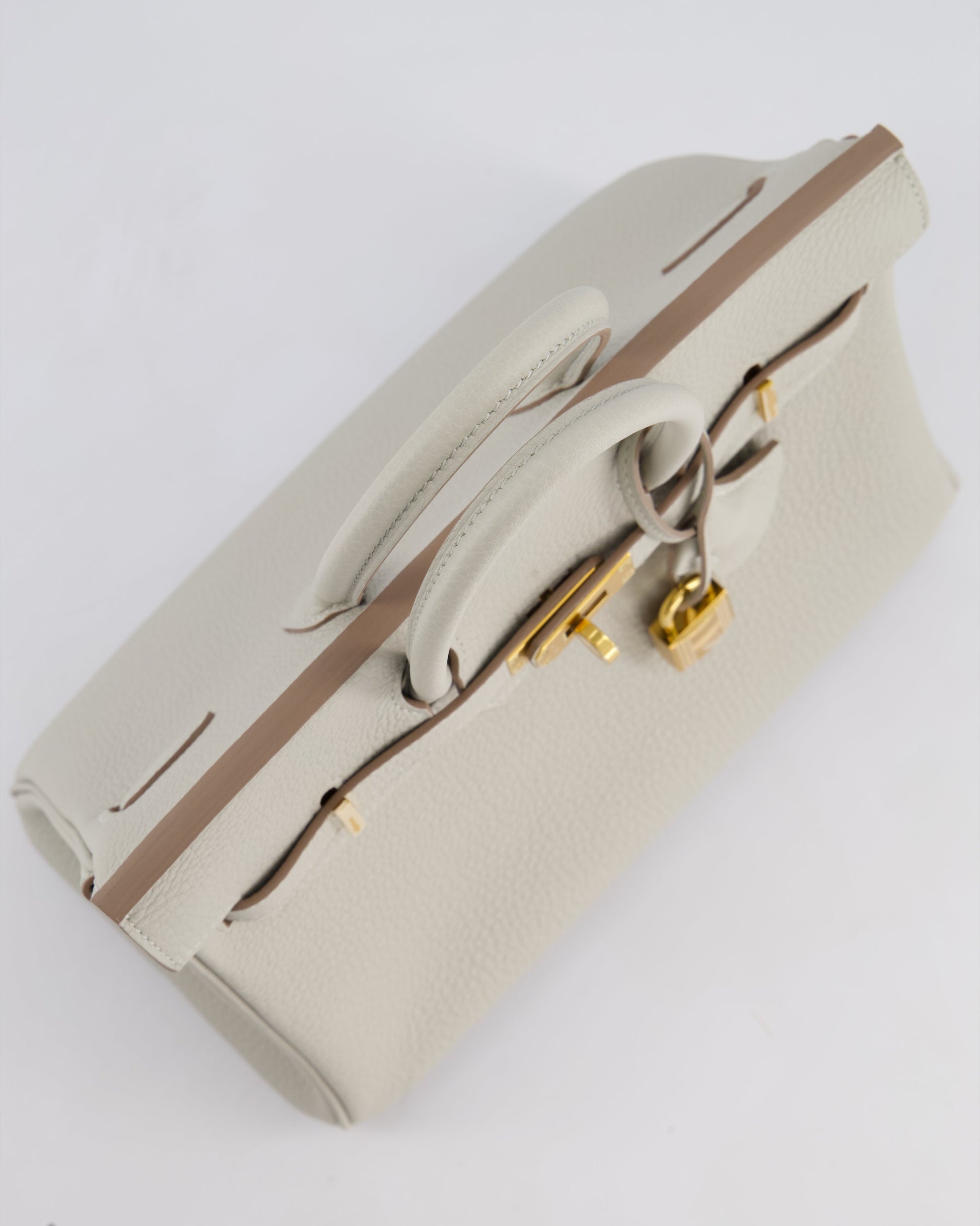 Hermes Birkin 25cm Retourne Bag in Gris Perle Togo Leather with Gold Hardware