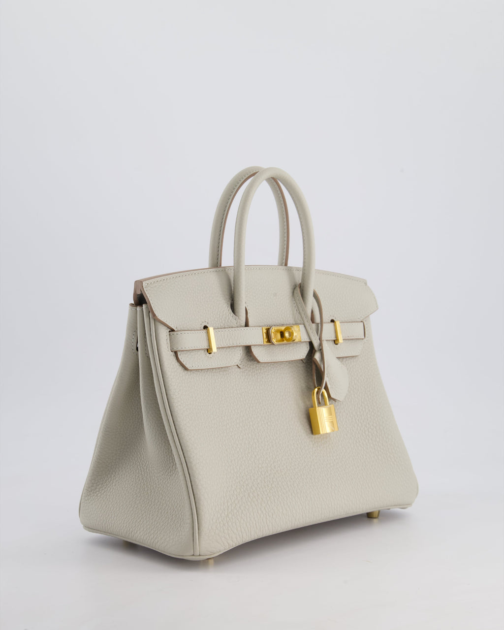 Hermes Birkin 25cm Retourne Bag in Gris Perle Togo Leather with Gold Hardware
