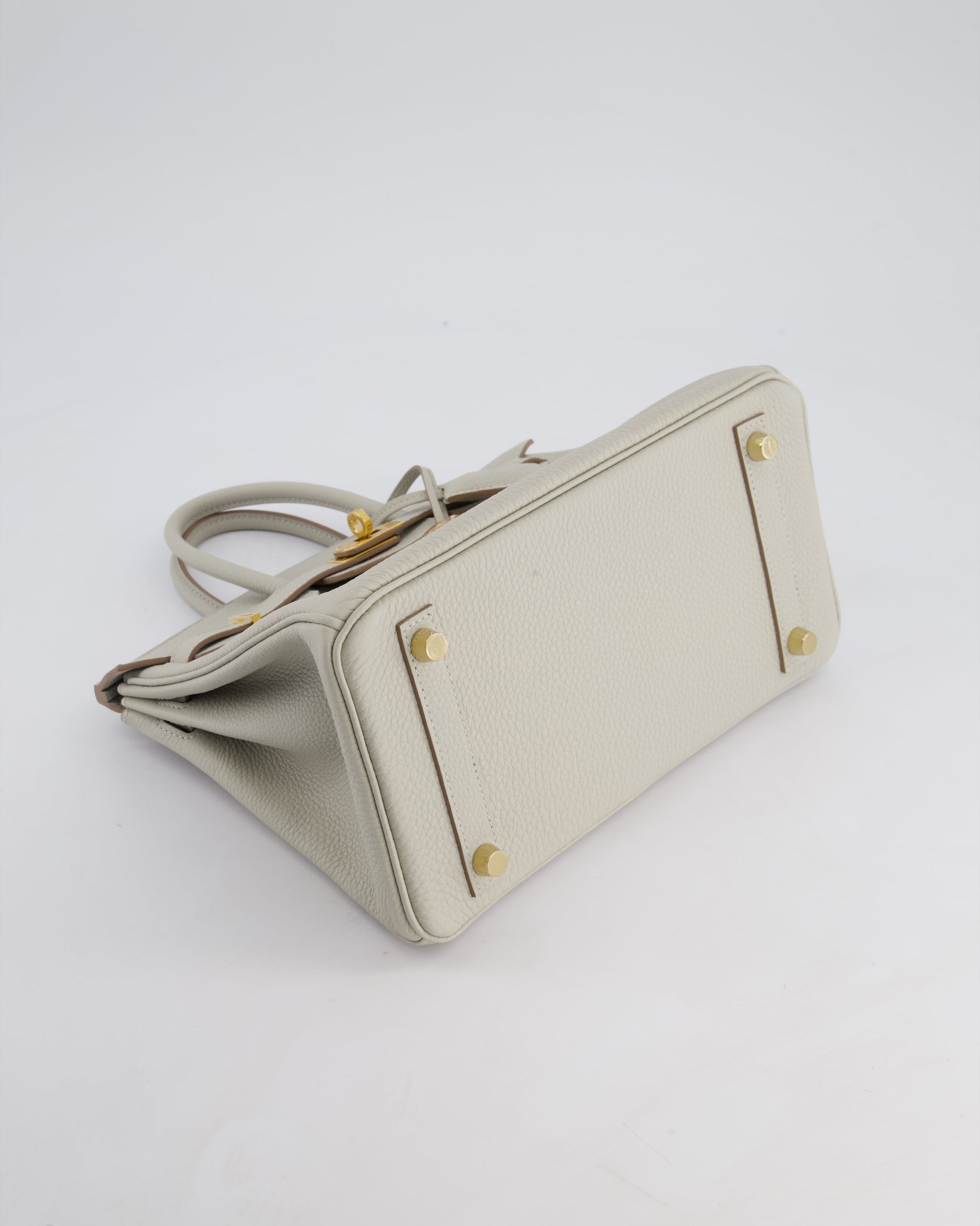 Hermes Birkin 25cm Retourne Bag in Gris Perle Togo Leather with Gold Hardware