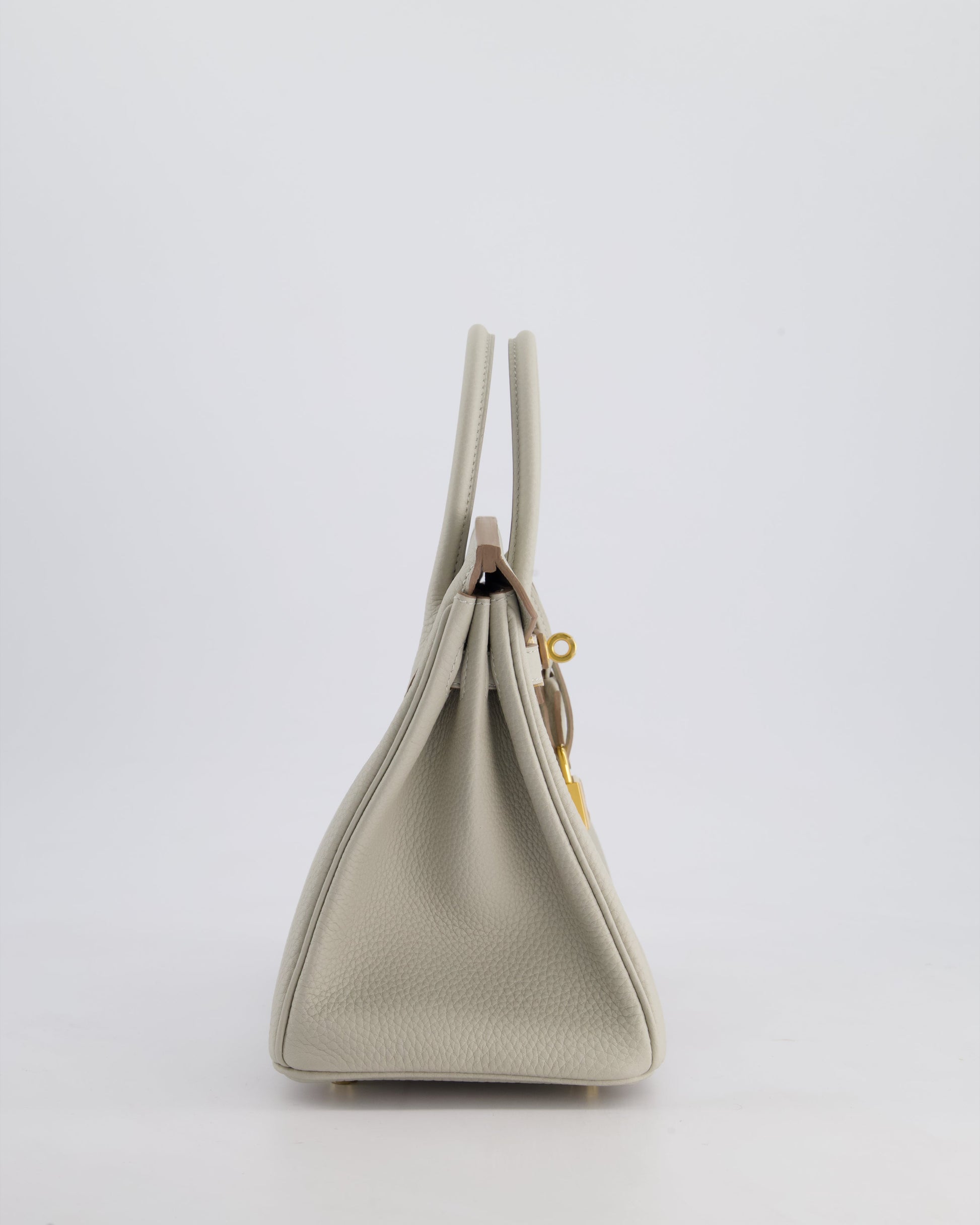 Hermes Birkin 25cm Retourne Bag in Gris Perle Togo Leather with Gold Hardware