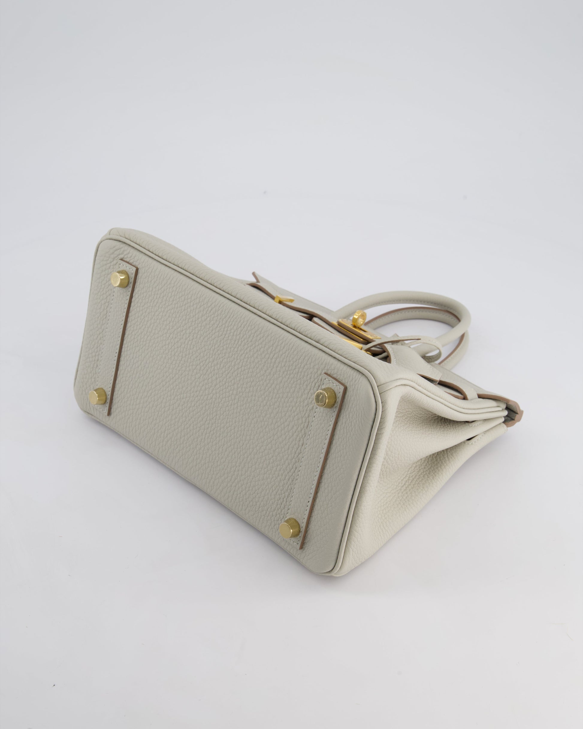 Hermes Birkin 25cm Retourne Bag in Gris Perle Togo Leather with Gold Hardware