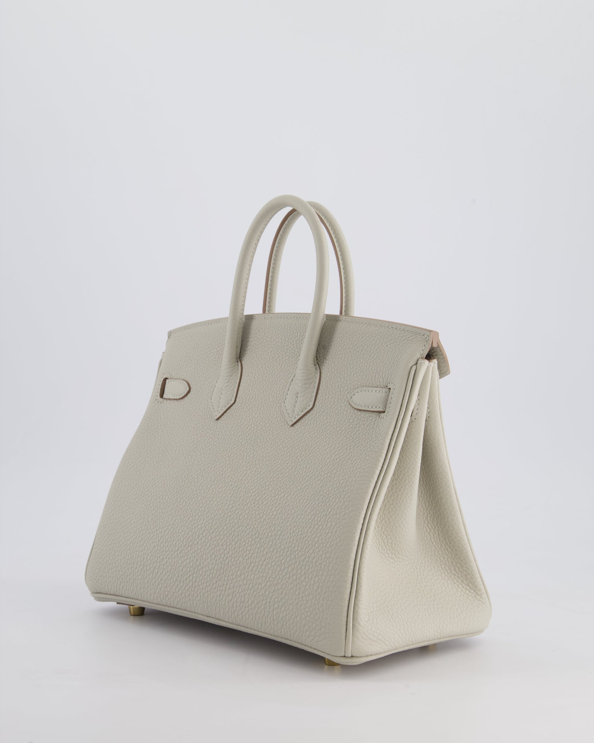 Hermes Birkin 25cm Retourne Bag in Gris Perle Togo Leather with Gold Hardware