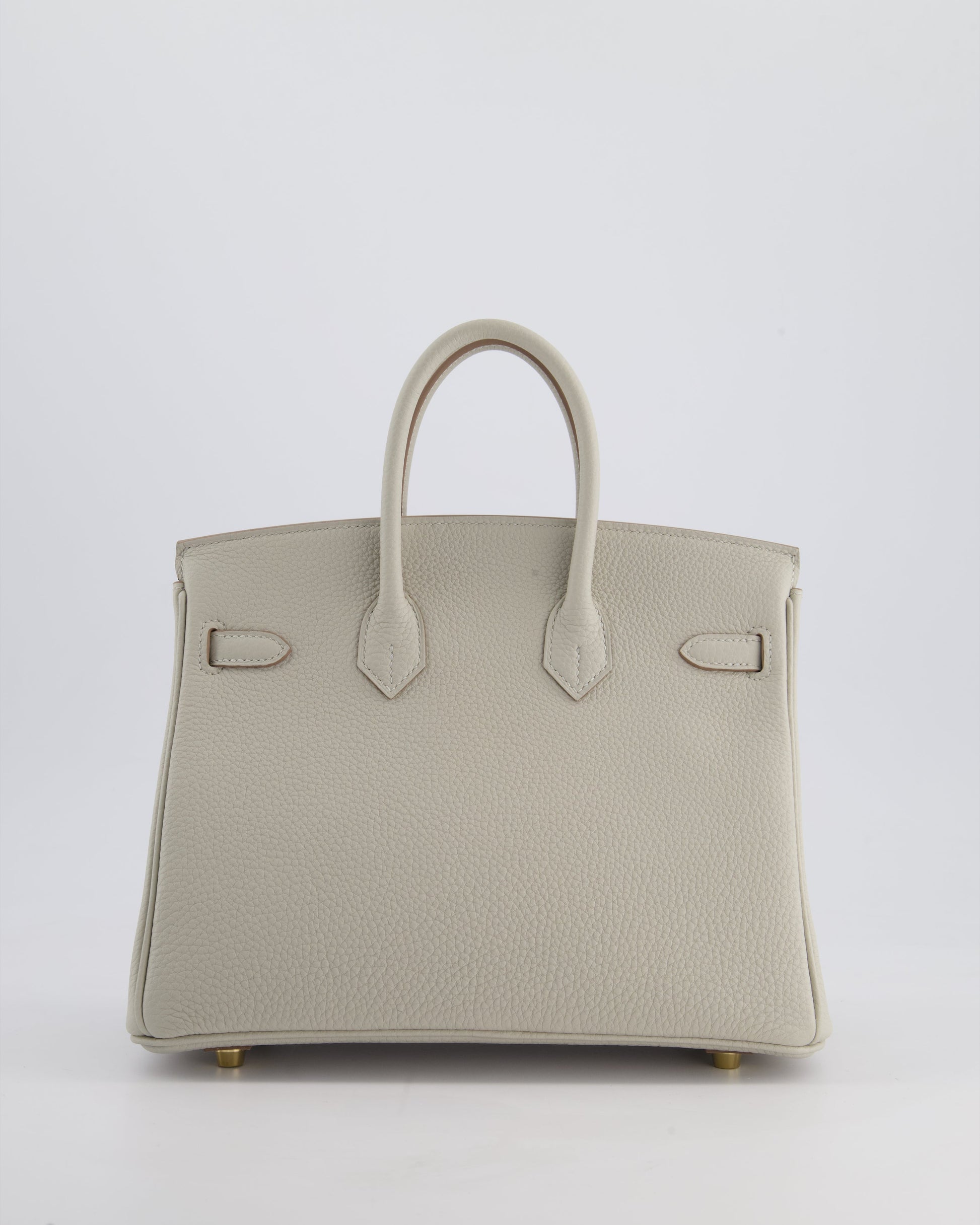 Hermes Birkin 25cm Retourne Bag in Gris Perle Togo Leather with Gold Hardware