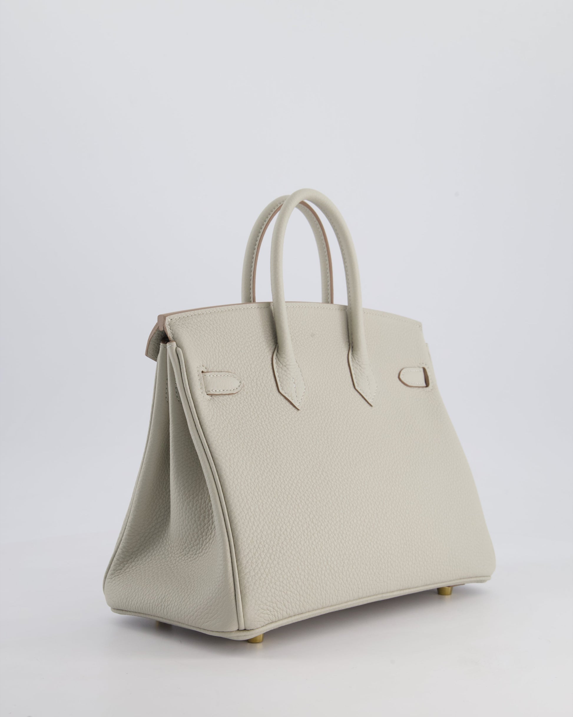 Hermes Birkin 25cm Retourne Bag in Gris Perle Togo Leather with Gold Hardware